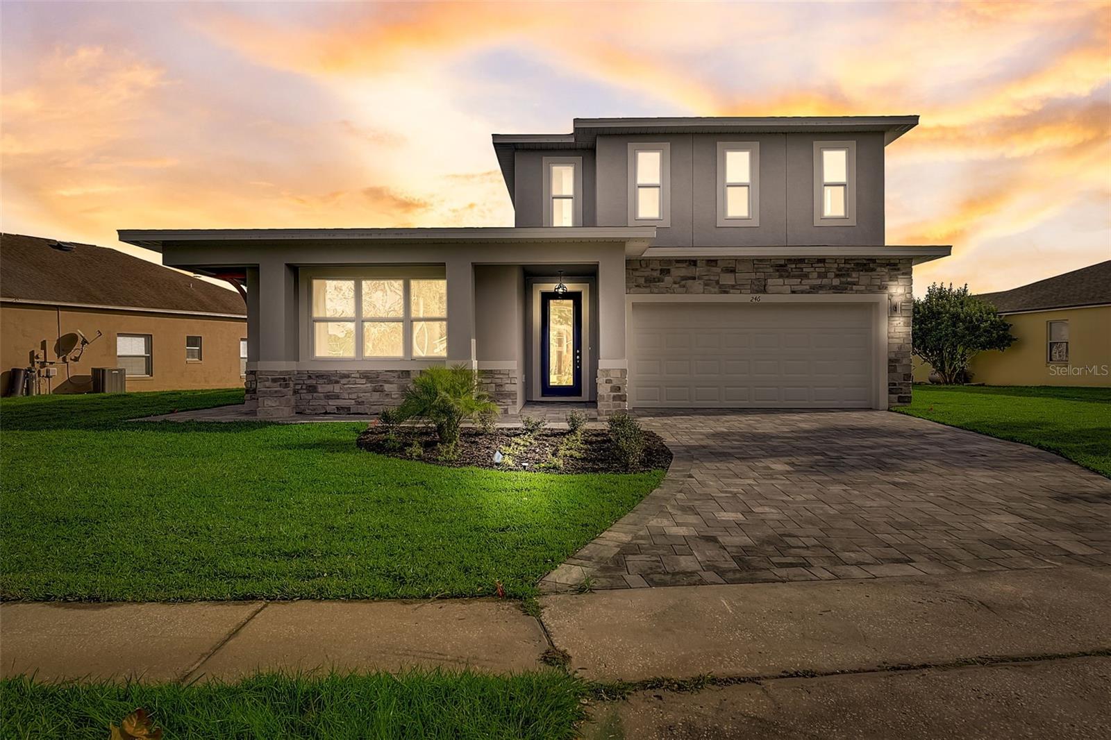 Pre-Construction. To be built. Pre-Construction. To be built. Pre-Construction. Welcome to your dream home in Apopka, FL—where you still have the opportunity to make it your own. As this home is currently in pre-construction, buyers can select colors and certain upgrades, adding a personal touch before completion. This brand-new residence offers the perfect blend of luxury, flexibility, and modern design—all with no HOA restrictions. From the moment you step inside, you’ll notice the elevated finishes: 42” cabinetry with crown molding, quartz countertops, stainless steel appliances, and an oversized kitchen island designed for both everyday living and entertaining. A covered lanai extends your living space outdoors. This home features a private attached in-law suite on the first floor with its own separate entrance, full kitchen, and private laundry—perfect for next-gen living, guests, or additional flexibility. Upstairs, enjoy a dedicated theater room, a spacious loft, and a well-designed Jack & Jill bedroom layout. The second floor also captures beautiful elevated views of Lake Apopka, giving you a peaceful scenic backdrop without being directly on the water. The main living area also includes a primary suite on the first floor, offering comfort and convenience. Bonus opportunity: Two adjacent lots, each approximately 0.95 acres, are also available for purchase—creating the potential for a combined 2.85-acre property. Ideal for those seeking additional space, privacy, or future expansion. Conveniently located near shopping, dining, major highways, and Magnolia Park, this home checks every box for lifestyle, flexibility, and long-term value.