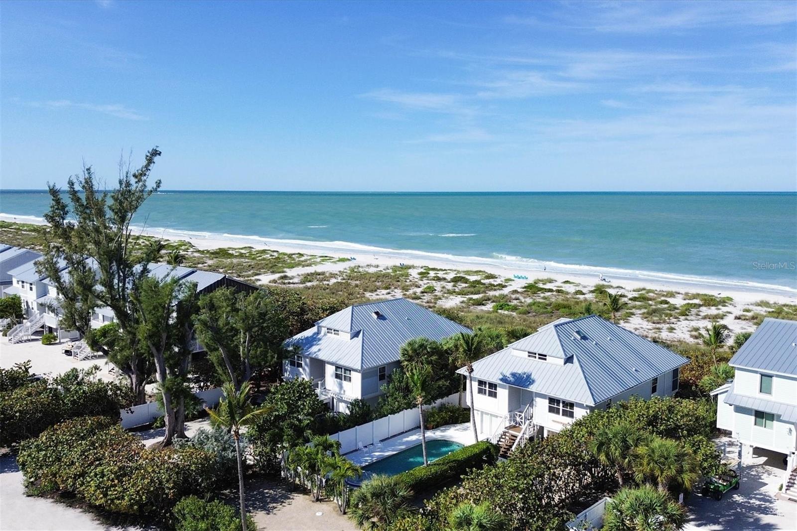 Outstanding value. One of a kind, Gulf front beach house south of the village with private pool. Three bedrooms and three baths. Bonus suite. Just a stroll to the historic village. No HOA fees or rental restrictions. Beautiful upgrades and renovations must be seen. New Elevator replaced prior to Ian due to recall on the old one. Move in Ready just bring your toothbrush! Impact rated doors & windows. Built in whole house generator.