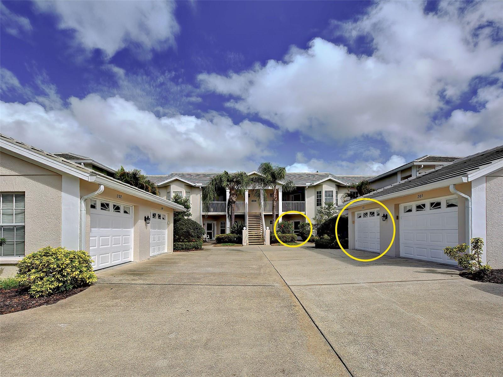 Virtually Staged. Tucked within the gated Gardens of St. Andrews at the highly sought-after Plantation Golf & Country Club, this beautifully situated ground-floor condominium offers comfort, privacy, and a beautiful water view. This 2-bedroom, 2-bath residence features a desirable split-bedroom floor plan, perfect for guests or everyday living.  The kitchen has bay window with space for a table and plenty of counter space.  Step through the Florida room to your private patio, where you can relax and enjoy the pond views and abundant natural wildlife. The spacious primary suite includes a walk-in closet and an ensuite bath with dual vanities and a walk-in shower. The guest bedroom, located on the opposite side of the unit, also features a walk-in closet, providing ideal separation and privacy.  Additional highlights include a one-car detached garage with extra storage space. Residents enjoy the security of a gated community and a pool along with optional membership to Plantation Golf & Country Club, offering world-class amenities including championship golf, tennis, a fitness center, Olympic-sized pool, and on-site dining.