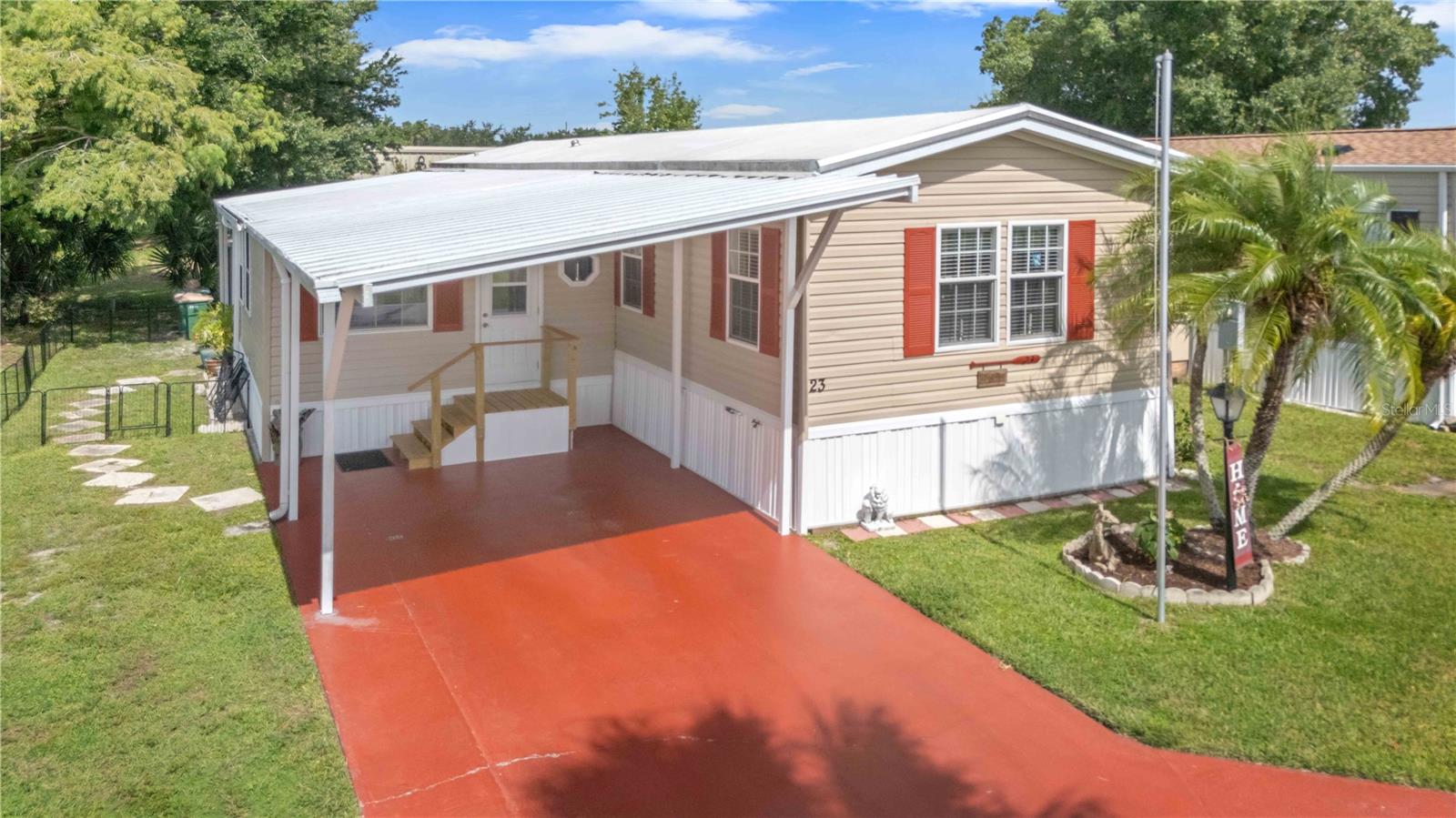Move-in ready and beautifully updated, this furnished 2005-built 2-bedroom, 2-bath home is nestled in the charming 55+ Bay Palms Mobile Home Park, just 5 minutes from Historic Downtown Punta Gorda. Located in a quaint, friendly community, this home offers the perfect combination of comfort, style, and low-maintenance Florida living. Recent upgrades include a new A/C (2023), new kitchen appliances (2024), a fully renovated front/side entry room featuring new windows, new doors, and a convenient Murphy bed, new bathroom flooring (2026), and bedroom updates completed in 2026. Whether you're looking for a full-time residence or the perfect seasonal retreat, this move-in-ready home offers modern updates, an unbeatable location, and everything you need to start enjoying the Florida lifestyle.