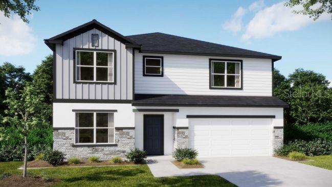 Pre-Construction. To be built. New Community: Experience a brand-new community where space, charm, and convenience come together. Mount Plymouth Green is an intimate cul-de-sac setting located just 8.5 miles from downtown Mt. Dora, featuring oversized homesites that provide the extra room so many are looking for. This thoughtfully designed neighborhood captures the feel of small-town living while remaining close to everyday essentials, creating a comfortable and connected lifestyle. Paved walking paths and open green spaces enhance the setting, with inviting places to relax, unwind, and enjoy the outdoors.

Introducing the Carlisle floor plan, a two-story single-family home designed for comfortable and efficient living. This residence showcases a stone exterior accent, architectural shingles, a striking 6’8” front door, impact glass windows, driveway and entry pavers, and professional landscaping that elevates curb appeal. Smart home features add modern convenience throughout, and a full builder warranty provides added peace of mind.

Inside, the Carlisle is designed for exceptional flow and functionality. The chef-inspired kitchen features quartz countertops, a tile backsplash, and stainless steel appliances, including an ENERGY STAR side-by-side refrigerator. Thoughtful design continues with flexible living spaces, abundant natural light, and storage solutions throughout, including walk-in closets, a walk-in pantry, and a 10 x 15.7 storage room or tandem parking within the full three-car garage.

The second floor includes four bedrooms, three full baths, a loft, and a bonus room ideal for gathering, gaming, fitness, or work-from-home needs. The primary suite serves as a private retreat with a spa-style bath featuring a large shower and a spacious walk-in closet. The upstairs laundry room, complete with washer and dryer, adds everyday convenience with easy access from all bedrooms.

The Carlisle floor plan in Mount Plymouth Green blends thoughtful design, modern features, and flexible living spaces, creating a home tailored for today’s lifestyle.