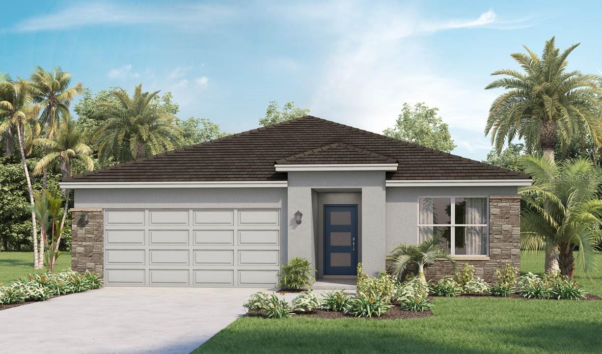 Under Construction. The Aria Modern at Star Farms is an open floorplan concept, featuring a 2 car garage, covered lanai, and more! Entering the Aria Modern you walk through the foyer to a grand hallway, leading you to a spacious kitchen, dining room, and great room area, perfect for hosting or enjoying time with family. In the kitchen, you will find a large pantry perfect for storage and a grand island in the center. Bedroom 1 features a large walk-in closet, an attached bathroom with a double-sink vanity. Bedrooms 2 and 3 are placed with a bathroom between them and are accompanied by a coat closet and extra linen closet. Pictures, photographs, colors, features, and sizes are for illustration purposes only and will vary from the homes as built. Home and community information including pricing included features, terms, availability, and amenities are subject to change and prior sale at any time without notice or obligation.