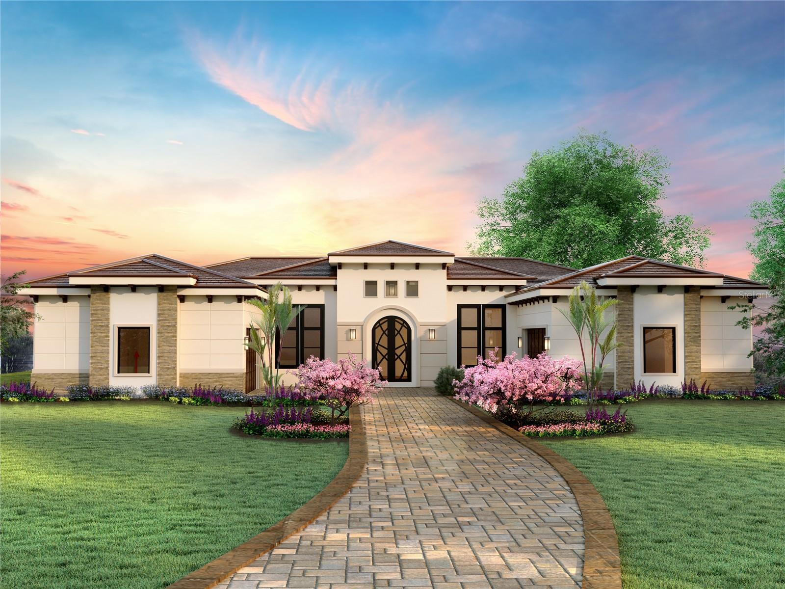 Under Construction. Custom lakefront single story home by KHP Builders in the gated golf community of Bella Collina. Estimated for completion in early 2024. From the moment you enter you are welcomed by spectacular lake views and luxury finishes at every turn. The foyer is adorned with a built-in wine cellar leading to the great room with a 21 ft vaulted ceiling overlooking the expansive views of Lake Apopka. Large format tile, engineered hardwood flooring, recessed LED lighting and ceiling fans throughout. The fabulous gourmet kitchen with 14 ft coffered ceiling features Adornus Euro-Style wood frameless cabinetry, Signature Kitchen Suite stainless appliances with 48 inch dual gas and induction range top, built in dual combo-oven, 30 inch refrigerator column and 24 inch freezer column. Additional features include a Theramador built in coffee maker, Kraus 57 inch Stainless gourmet workstation sink and Waterdrop Tankless Reverse Osmosis system with Brizo reverse osmosis faucet. Master bedroom is completed with engineered hardwood flooring along with his and hers closets and a stacked washer/dryer.  Master bathroom boasts Axent Primus Tankless floating toilet, dual vanities, LED mirrors and Kohler Thermostatic Shower System with body jets, rain head and handheld shower. Relax in the freestanding tub with deck-mount faucet. Laundry room features a 9 cb ft gas dryer with pedestal, 5.2 Cu ft washer and LG 18 inch Styler Steam Clothing Care System.  Dedicated office, media/game room and bonus room are sure to please.  The covered lanai is perfect for entertaining family and friends with an outdoor kitchen overlooking the extended pool patio and infinity edge 12 x 42 ft pool with cabana. 
Green home certifications include FGBC Green Home Certification, EPA Energy Star, EPA Indoor Plus, DOE Zero Energy Ready Home ( ZERH) Florida Water Star.  Home offers solar panels and back up battery, Energy efficient SIP & LGS home framing with 16 + seer variable speed HVAC system and Panasonic ERV balanced ventilation system. Control 4 home automation for audio and video system. Garages offer oversized 18 x 8 with epoxy flooring and battery backup.  This home has the opportunity for a private boat dock on Lake Apopka along with access to the community boat ramp on Lake Siena.
Enjoy the many amenities that Bella Collina has to offer including an 18 hole Championship golf course designed by Sir Nick Faldo, Har-Tru tennis courts, outdoor pool complex, fitness center, pickle ball, free fitness classes, full service spa and multiple dining venues Call today to learn about the developer incentive!