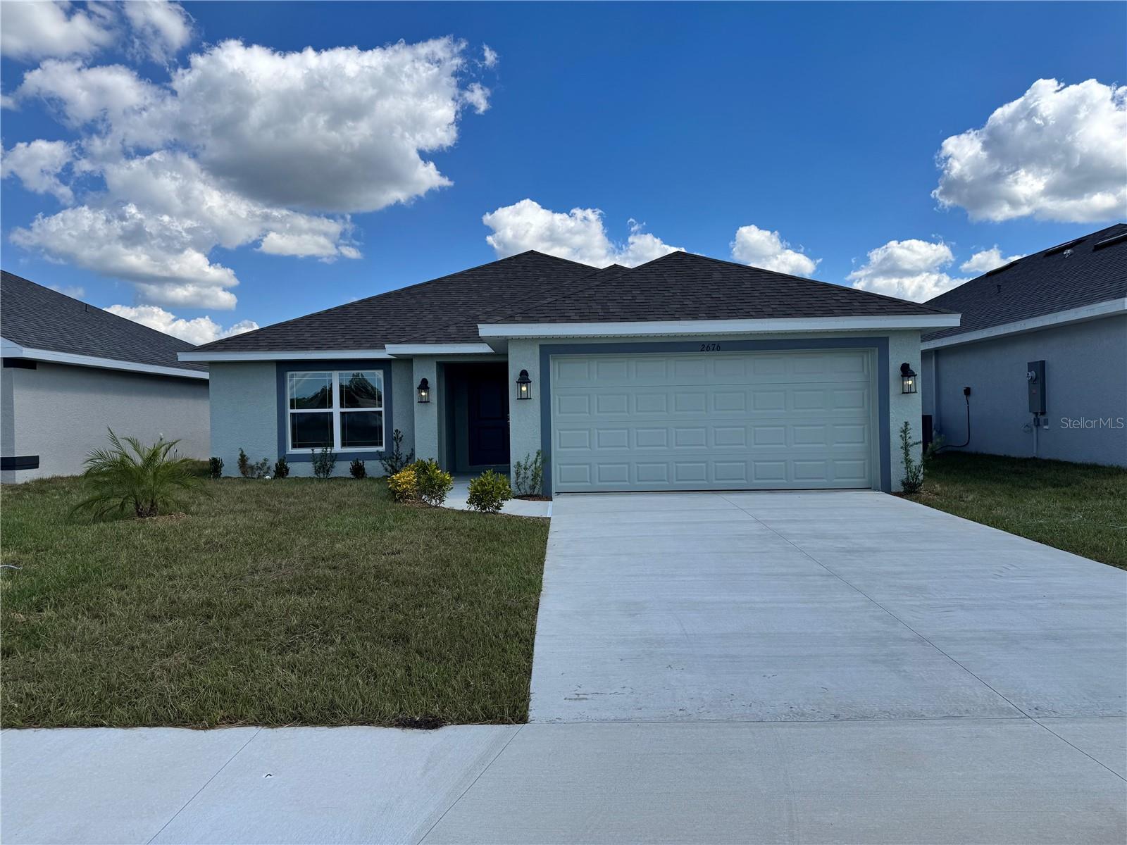 This new home in the gated community of Watercress Cove offers 3 bedrooms, 2 bathrooms, and 1,970 square feet of living space. Designed with an open floor plan, it features high ceilings and a spacious great room. The kitchen is equipped with granite countertops and stainless steel appliances, including a stove, microwave, and dishwasher. Ceramic tile flooring runs throughout the common areas, with cozy carpeting in the bedrooms. Conveniently located within a half-hour of our top Gulf beaches, this home provides easy access to shopping, schools, and more, all with the benefit of low HOA fees.