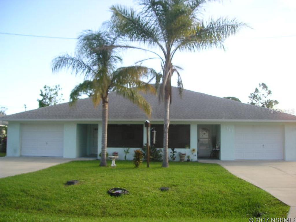 SPACIOUS 2005 BLOCK & STUCCO COMPLETE 4 BEDROOM DUPLEX ON QUIET END OF FLA SHORES.EACH SIDE HAS TWO BEDROOMS, 2 BATHS, VAULTED CEILINGS, LARGE KITCHEN, FRONT & BACK PORCHES & 1 CAR GARAGE.  3311  BEAUTIFULLY REMODELED IN 2016 AND OWNER OCCUPIED -- 3309 INDIA PALM WELL KEPT & RENTED.  - EASY TO SEE