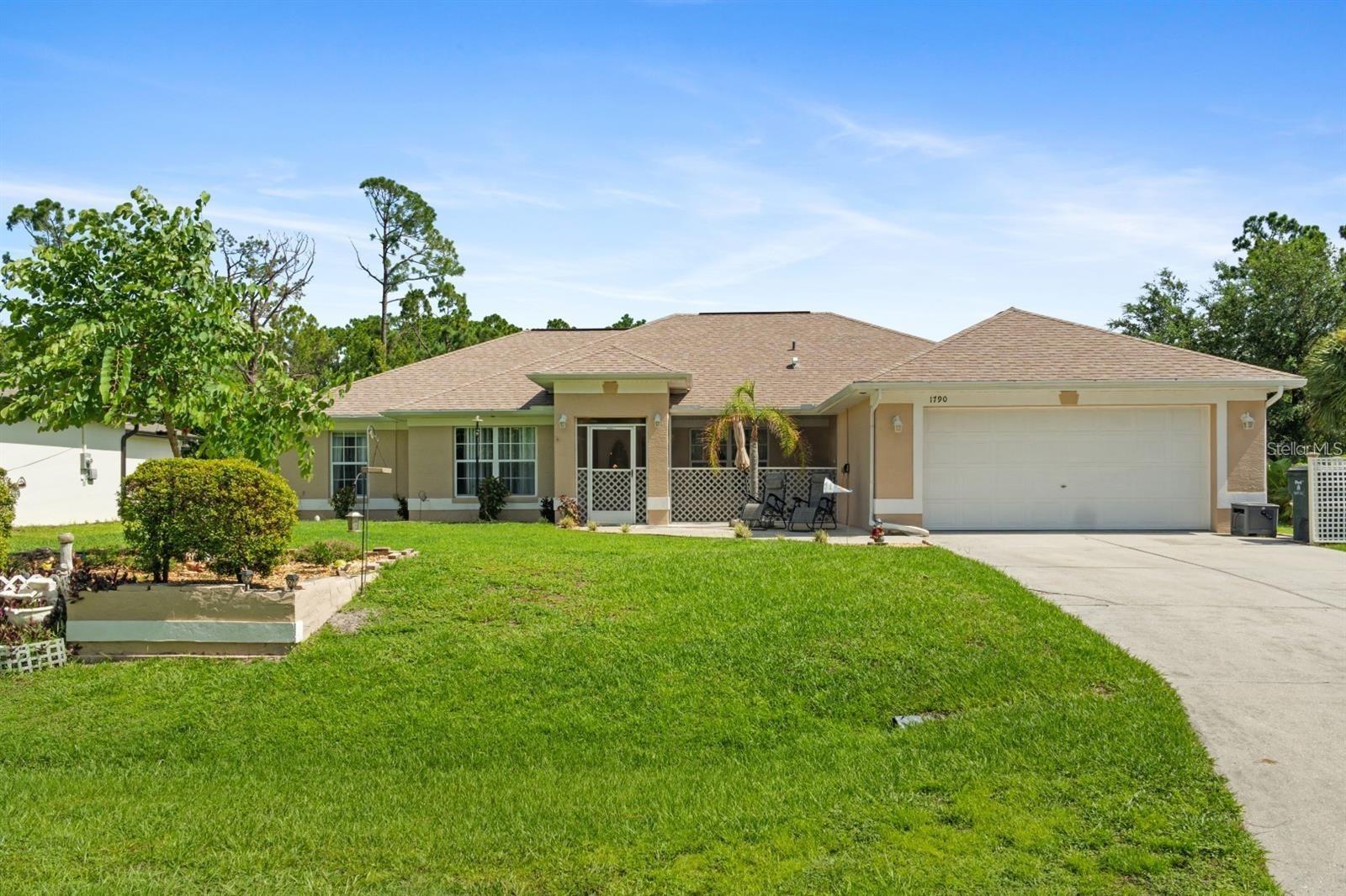 MOTIVATED SELLER!!  Welcome home, to this very spacious, 4 BEDROOM, 2 bathroom home PLUS A DEN/DINING AREA AND AN ADDITIONAL OFFICE/STUDY SPACE. This home is in a great North Port neighborhood, and is move in ready for your family. As you enter the home you have the office to the left and formal dining room to the right. The den or office spaces can easily be converted to a 5th bedroom, or drywalled in for complete privacy if needed. The living room area being open to the dinette and kitchen areas, make this the ideal house for entertaining. The Primary bedroom is also bright and inviting and boast a large ensuite bath with dual sinks and separate shower and tub option, as well as 2 walk in closets. The cover and screened in lanai, is perfect place for your morning coffee, or family cookout alike. The large lanai leads out to the nicely manicured fenced in yard and storage shed! OTHER KEY MENTIONS: 3YR OLD ROOF, 4YR OLD 16 SEER 4 TON AC UNIT, Aluminum Shutters for the Windows, WATER SOFTNER SYSYTEM is 4 Years Old, ALL LED LIGHT FIXTURES, EXTRA INSULATION BLOWN in the ATTIC. Close to Shopping, Route 75, Hospitals, and brand new Charter school opening 2026 just mins away.