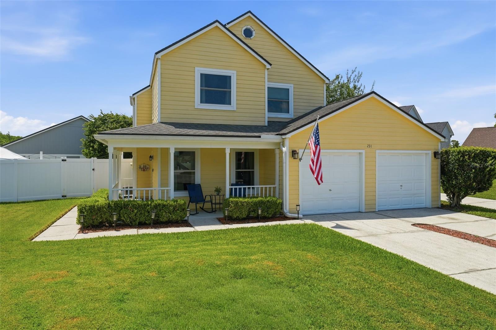 You've found your HOME! This splendidly maintained home has had only three owners and is ready for you! From the BRIGHT and SUNNY yellow outside and two sided porch you'll love this clean and quaint home. Located in the much sought after neighborhood of WATERFORD LAKES on a QUIET CUL-DE-SAC this home features a TWO CAR GARAGE and FENCED BACK YARD. No wasted space here with the large family room, spacious dining room and kitchen downstairs along with a half bath. A sliding door opens to a COVERED PATIO from the kitchen convenient for grilling. There is a second sliding door from the dining room to the spacious back yard surrounded by a vinyl fence belonging to this home. Upstairs you'll find a large primary bedroom and ensuite bath along with two secondary bedrooms that share the second bathroom. All the big ticket items have been replaced for you. The AC in March 2026, the ROOF in 2018, the WINDOWS AND SLIDING DOORS in 2025, WHOLE HOUSE REPIPED, the OUTSIDE SIDING replaced and aTRANSFERABLE TERMITE BOND! Come see this beauty in person before it's gone! Conveniently located close to UCF, Waterford Lakes Town Center, restaurants, shopping, minutes to downtown and 40 minutes to the beach and attractions. All appliances convey with the property.