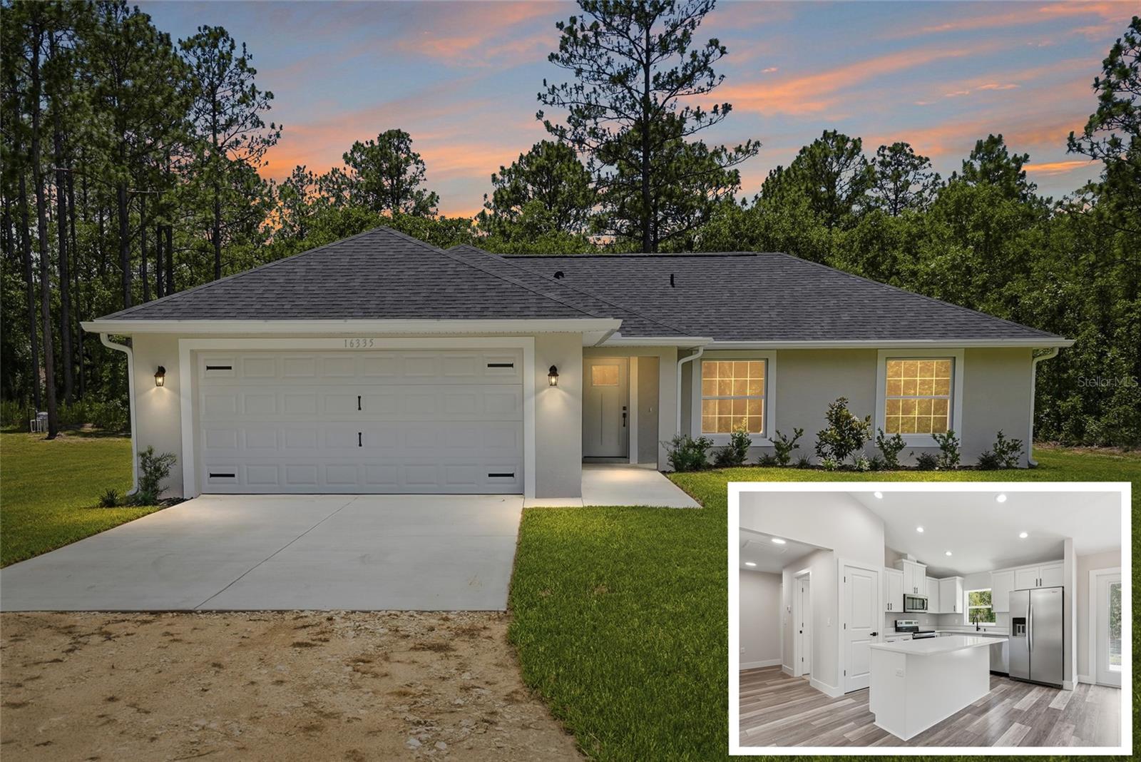 Brand-New Luxury Living by Legendary Construction. An amazing home at an affordable price! 

Welcome to exceptional craftsmanship and modern design in this stunning New Construction Home by Legendary Construction. Thoughtfully designed with 3 Bedrooms, 2 Bathrooms, and a 2-car garage, this upscale residence offers the perfect blend of style, comfort, and functionality on just under a half-acre of secluded private property.

Elegant Interior Finishes.
From the moment you enter, you'll appreciate the attention to detail throughout. Luxury Vinyl Plank flooring flows through the main living areas, complemented by tile flooring in the bathrooms. Beautiful quartz countertops are featured throughout the home, including the laundry room, creating a cohesive and elevated look. White soft-close shaker cabinetry extends throughout the home, enhanced with crown molding in the kitchen for added sophistication. Upgraded baseboards, designer light fixtures, ceiling fans, and cabinet hardware complete the polished interior. 

Stylish & Functional Kitchen.
Designed to be the heart of the home, the kitchen combines beauty and practicality with quartz countertops, a spacious island with seating, pantry storage, abundant cabinetry, and a stainless steel appliance package. The open-concept design flows seamlessly into the living and dining areas, creating an inviting space for everyday living and entertaining.

Private Owner's Retreat.
The primary suite is a true retreat, offering dual closets and a thoughtfully designed ensuite bath. Enjoy a spacious tile walk-in shower.

Exterior Features.
Situated on just under a half-acre, this property provides a private setting with plenty of room to enjoy the outdoors. Thoughtfully upgraded beyond the standard new construction package, the home includes a full irrigation system servicing both the front and back yards, gutters, a professionally designed landscape package, and beautiful notched pine detailing under the front entry that adds warmth and character to the exterior. Every detail has been carefully considered to enhance both curb appeal and long-term convenience, while presenting added value with those features. 

Additional Opportunity.
Looking for options? The neighboring home is also available and features the same popular floor plan with a different front elevation and color scheme, allowing buyers to choose the style that best suits their taste. This creates a unique opportunity for family members, close friends, or multi-generational households to purchase side-by-side homes while still enjoying their own private space. Whether you're looking to live near loved ones or invest alongside family, opportunities like this are rarely available.

Offering the quality finishes, thoughtful upgrades, and modern conveniences today's buyers are looking for, this exceptional home delivers upscale living in a peaceful setting. Schedule your private tour today and experience the craftsmanship and attention to detail that set this home apart.