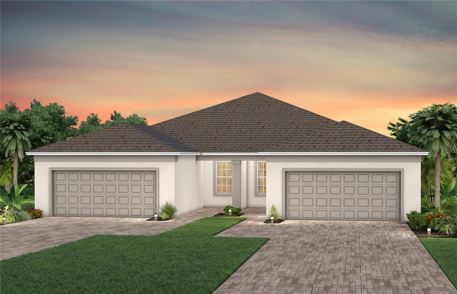 Under Construction. The stunning Colton Villa blends luxury and convenience, featuring 2 bedrooms and 2 bathrooms in a thoughtfully designed layout that maximizes both comfort and style. The open-concept kitchen, café, and gathering room are filled with natural light, creating an inviting and spacious atmosphere. The sliding glass door opens to a covered lanai, seamlessly extending the living space and creating a perfect flow between indoor and outdoor areas. The kitchen is a true centerpiece, designed for both elegance and functionality. It features stainless steel Whirlpool appliances – including the refrigerator, 42” soft-close cabinetry, quartz countertops, an upgraded faucet, and a stainless-steel single-bowl sink. Whether you're preparing a gourmet meal or entertaining guests, this kitchen has everything you need. Tucked at the rear of the home for maximum privacy, the owner’s suite offers a luxurious retreat. The spa-like en suite bathroom features a frameless glass-enclosed shower with a built-in bench, an enclosed toilet, a quartz-topped dual vanity, and a linen closet—creating the perfect environment for relaxation. The secluded secondary bedroom and bathroom provide an additional layer of privacy, offering a tranquil space when you need it most. Designer-curated finishes elevate every corner of this home, including pendant light pre-wiring, brushed nickel lighting and hardware, and 2” faux wood blinds. Luxury touches like 8’ interior doors, comfort-height toilets, Whirlpool washer and dryer, Sherwin Williams Drift of Mist interior wall paint, and wood-look luxury vinyl plank enhance the home's style and comfort. Tile flooring graces the bathrooms and laundry room, enhancing the overall aesthetic. For those who appreciate modern technology, this home comes equipped with a smart thermostat, video doorbell, and LED downlights, ensuring your home is as connected as it is beautiful. This home offers the perfect combination of luxury, convenience, and modern design—an ideal place to live and relax.