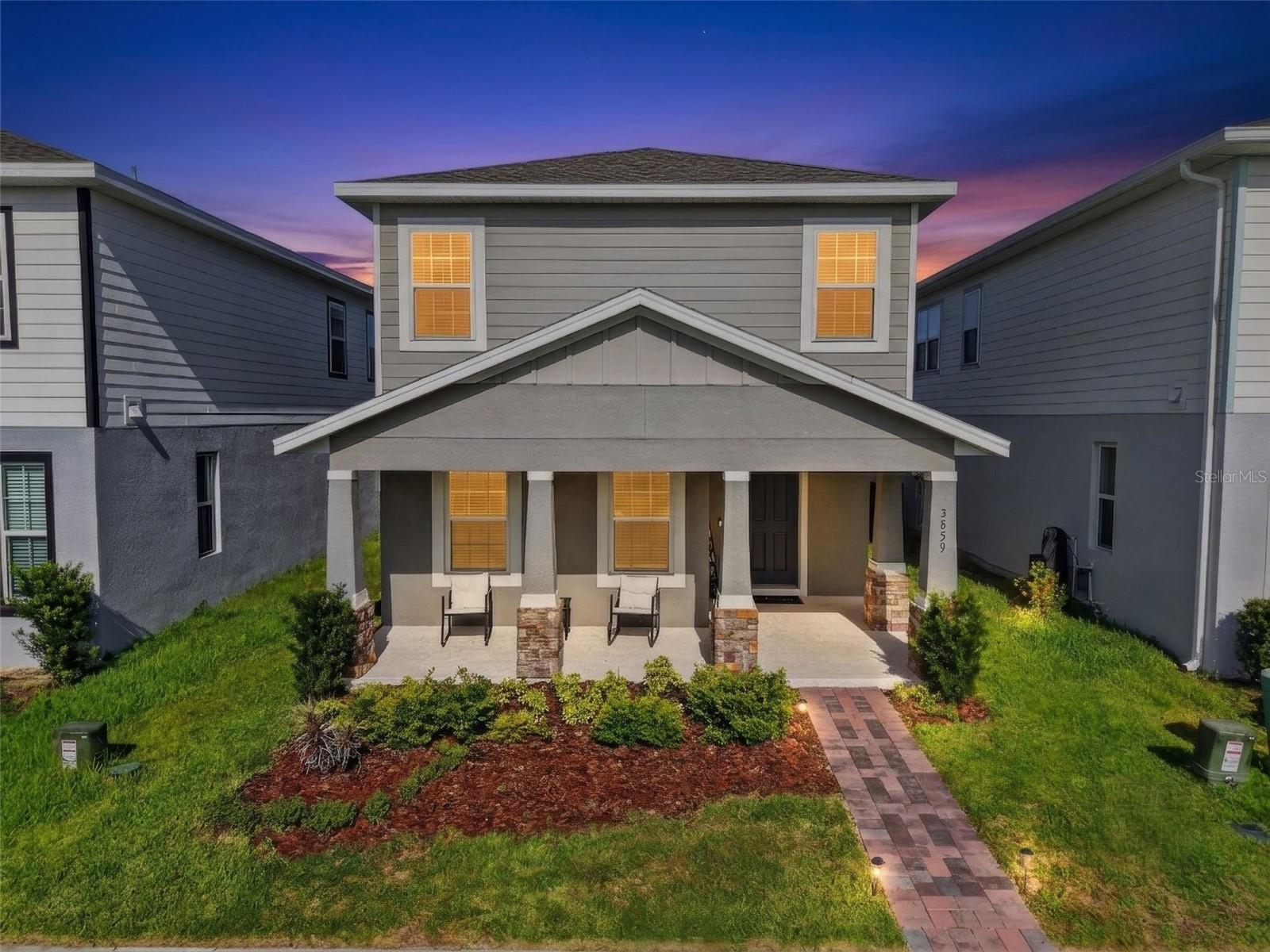 Welcome to your new Central Florida home! This Hutchinson floor plan in the Parkview Preserve community by Ryan Homes is their most popular! The two-year-young home offers an open concept that is perfect for both everyday living and entertaining. You'll enjoy a great view from one of the few covered front porches in the community. The study/den at the front of the home can be used as a TV room, home office, workout room, or playroom. The comfortable living room/dining room combo opens to a covered side lanai. The fully-appointed kitchen includes a double oven, a gorgeous quartz island, and a high-end backsplash. This home includes a Level 3 design package, so there are upgrades galore! Still on the first floor, you also have storage space under the stairs and a half bathroom. The 2-car garage is at the back of the home, and the smart garage door opener and thermostat are WiFi-enabled. You'll admire the beautiful iron railing as you ascend the stairs, which leads you to the open and spacious loft. All bedrooms are upstairs, making the second floor a private retreat with the primary en suite on one side and the other two bedrooms on the other. The laundry room is also conveniently located on the second floor. Move-in-ready with all appliances included! Your new lifestyle includes a community pool, cabana, playground, dog park, and walking/biking trails. Kelly Park Crossing and Publix are just two miles away, and the new Wyld Oaks Town Center is being built right just down the road! Conveniently located near SR-429, you'll have easy access to all that Central Florida has to offer. Why wait to build when you can make this better-than-new home yours today? Schedule your private showing before this rare find is gone!