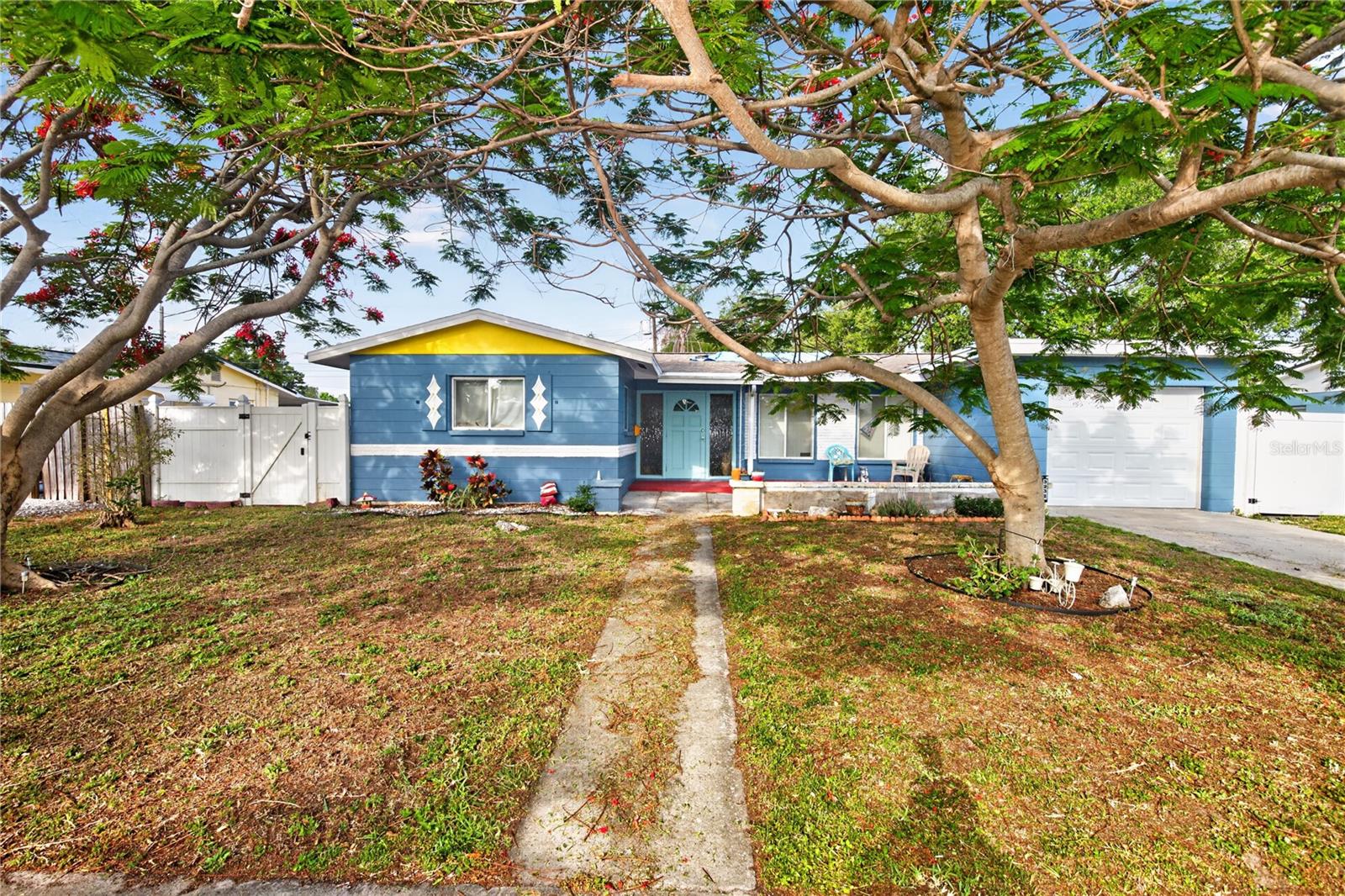Welcome to this charming 3-bedroom, 1-bath block home with an attached one-car garage, ideally located in the highly desirable Sheryl Manor neighborhood in the heart of St. Petersburg. This well-maintained home features a spacious living and dining room combination, creating a comfortable and functional layout for everyday living and entertaining.
Enjoy the timeless appeal of terrazzo floors throughout, offering durability, low-maintenance living, and classic Florida charm. The home also includes a convenient inside utility room and a large enclosed patio that provides additional living space, perfect for a family room, hobby area, or home office.
Step outside to a generously sized backyard with plenty of room to create your own tropical oasis. The covered open patio is ideal for grilling, relaxing, and entertaining family and friends year-round.
Conveniently located just minutes from Tyrone Square Mall, shopping, dining, parks, and everyday conveniences, this home is also within a 15-minute drive of the VA Medical Center, award-winning St. Pete Beaches, and vibrant downtown St. Petersburg.
Whether you're a first-time homebuyer, seasonal resident, or investor, this property offers an excellent opportunity to own in one of St. Petersburg's most sought-after neighborhoods.