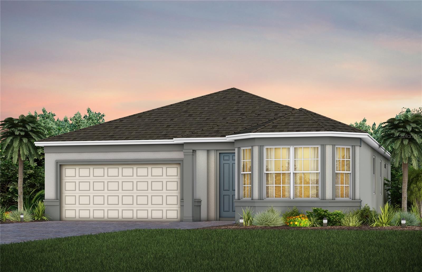 Under Construction. Welcome to Bridgewalk, a new construction community offering single-family homes. Experience the charm and secluded ambiance of this boating community and relish in the ease of reaching Lake Nona's celebrated shopping, dining, and entertainment. Offering a variety of amenities including sports courts, a private boat launch, and more.
Step into the Garnet by Pulte, a single-story home offering 4 spacious bedrooms and 2 beautifully appointed bathrooms. The open-concept layout seamlessly connects the kitchen, café, and gathering room, creating an airy atmosphere. The heart of the home is the chef-inspired kitchen, where soft-close cabinetry meets luxurious quartz countertops. The kitchen boasts a large center island, a convenient storage pantry, and top-of-the-line Whirlpool stainless steel appliances—including a refrigerator. From the kitchen, the Garnet flows effortlessly into the café and gathering room, leading to a covered lanai, making this home ideal for seamless indoor-outdoor living. Retreat to the luxurious owner’s suite, a serene sanctuary with a spacious walk-in closet and an en suite bathroom. Dual vanity sinks, a frameless glass-enclosed shower, and a linen closet complete the tranquil space. The three additional spare bedrooms and bathroom provide ample space for family and guests. Every detail of this home has been carefully curated, from the wood-look luxury vinyl plank flooring throughout the main living areas and owner’s suite, to the beautiful tile in the bathrooms and laundry room. Designer-curated finishes elevate every corner of this home, including matte black hardware and plumbing fixtures, 2” faux wood blinds, and Sherwin Williams City Loft Interior Wall Paint throughout. Enjoy the convenience of modern living with a smart thermostat, video doorbell, and LED downlighting. Schedule a tour today!
