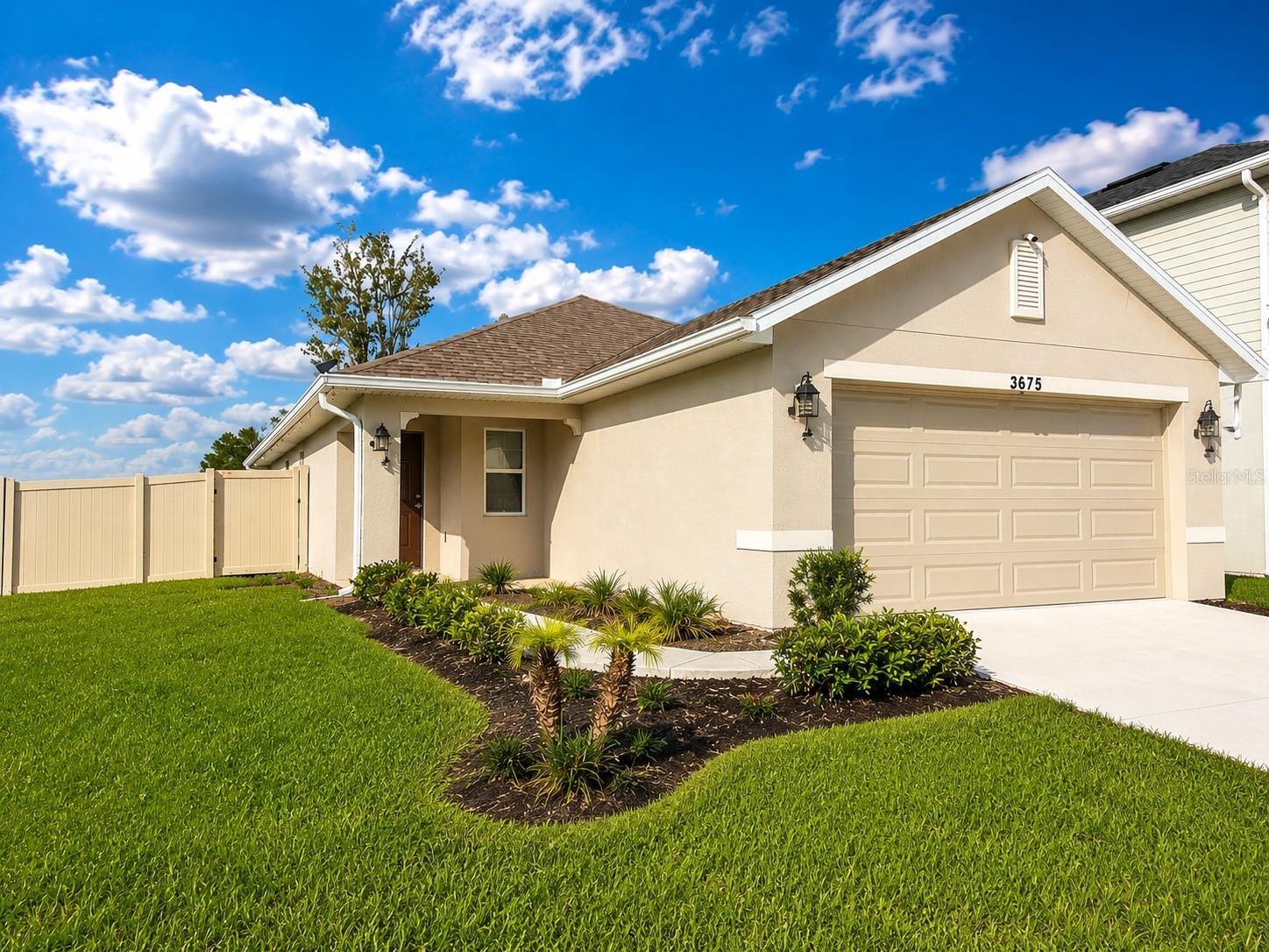 Welcome to this beautifully maintained 3-bedroom, 2-bath home located in the highly desirable Harmony Central community. Built in 2024, this move-in-ready residence offers a bright, open-concept floor plan with abundant natural light, creating the perfect space for everyday living and entertaining.
The modern kitchen features granite countertops, stainless steel appliances, a spacious island, and ample cabinet space, all overlooking the living and dining areas. The private owner's suite includes a walk-in closet, dual vanities, and a walk-in shower, while the additional bedrooms has so much flexibility for family, guests, or a home office.
Relax on the covered lanai and enjoy the privacy of your backyard. Harmony Central offers outstanding community amenities, including a resort-style pool, playgrounds, parks, and scenic walking trails, all with a low HOA and no CDD fees.
Conveniently located just minutes from the Florida Turnpike, Orlando International Airport, Lake Nona Medical City, shopping, dining, top-rated schools, and Central Florida's world-famous attractions, this home is the perfect combination of comfort, convenience, and lifestyle.
Don't miss this incredible opportunity to own a nearly new home in one of St. Cloud's fastest-growing communities. Schedule your private showing today!