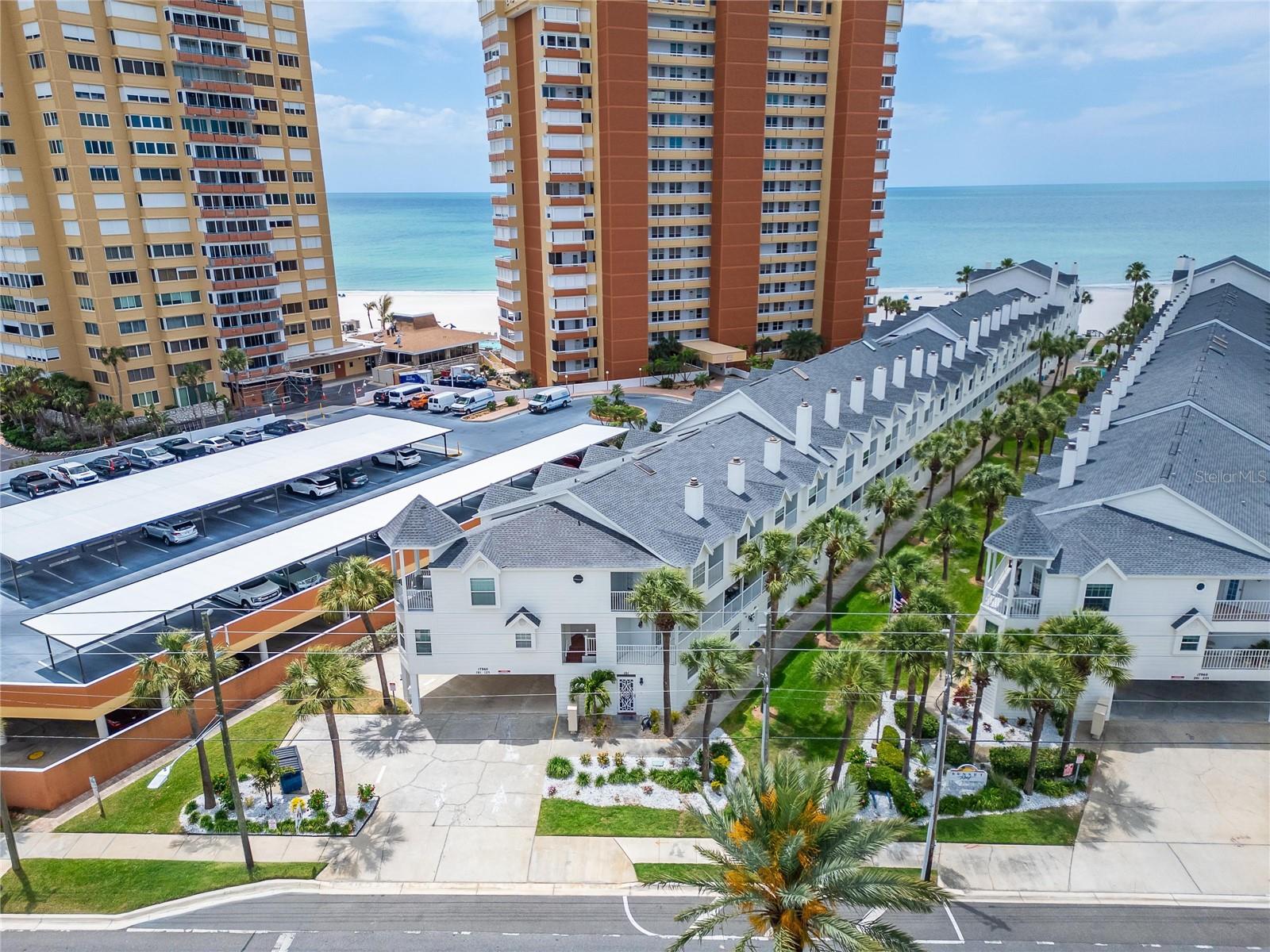 This stunning 3-bedroom 2.5-bathroom townhome just steps from the Gulf’s sugar-white sands comes fully furnished, so schedule your tour today. The ground level features a spacious attached garage with ample room for vehicles and beach gear, providing a simple and private entry to the home. Inside you are greeted by natural light, featuring a modern kitchen with granite countertops, stainless steel appliances, a convenient half-bath, and a private balcony perfect for enjoying the fresh air. The open floorplan makes it great for a primary residence, second home, or rental opportunity. The master suite has high vaulted ceilings, a spacious bathroom and its own scenic vista balcony, this meticulously maintained property delivers the relaxed, maintenance-free lifestyle that defines Florida’s premier beach corridors.