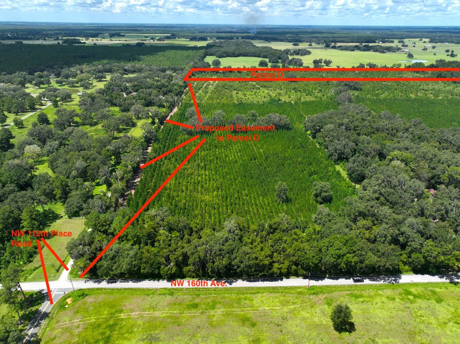 Take a ride out to the country to tour almost 30 acres of pristine rural land in the Farm Preservation Area of Northwest Marion County, a rare just-the-right-size offering tucked into the heart of the Horse Capital of the World®. Zoned A-1 with no HOA restrictions, this interior lot features a mostly-cleared easement for access off of NW 160th Ave. (subject to county approval), and vistas of level land scattered with trees plus a seasonal pond on the north end of the property. Situated about 2.5 miles south of Highway 27 on NW 160th Avenue, this property offers convenient access to I-75 and the World Equestrian Center, with HITS just around the corner. Enjoy country drives to the ample shopping, dining, and entertainment choices in Ocala, Gainesville and Williston. This property is surrounded by charming homes and farms, and contains multiple prime build sites, ready for you to fulfill your dream country lifestyle. If you are seeking even more space and privacy, two adjacent parcels—each approximately 30 acres—are also available. Combined, these three parcels have the potential to create a sprawling 87+ acre equestrian center, country estate or family compound. Take advantage of this blank canvas to design your own unique retreat.