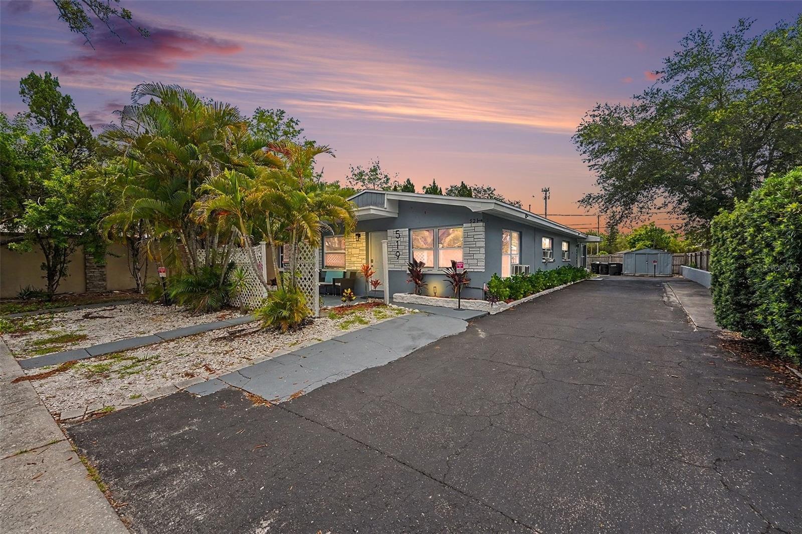 Under contract-accepting backup offers. Updated triplex investment opportunity in the heart of Clearwater producing strong rental income. Renovations completed in 2023 include gray vinyl flooring, water heaters, appliances, and interior improvements throughout the units. Additional updates include a washer installed in 2025 and dryer replaced in 2022.

The property features three separate residences: Unit 519A offers a 1-bedroom, 1-bath layout, Unit 519 is a larger 1-bedroom, 1-bath unit, and Unit 521 is a 2-bedroom, 1-bath unit located at the rear of the property. An adjacent office space next to Unit 519 presents a value-add opportunity and could potentially be incorporated into the unit to create a larger floor plan with increased rental potential.

Built with solid block construction, the property benefits from a transferable pest control contract, two electric meters, and low-maintenance systems. Conveniently located near Clearwater High School, shopping, dining, Gulf to Bay Boulevard, and other major amenities, this income-producing asset is well-positioned for both investors and future appreciation. Current projected gross annual rental income is approximately $68,400.
