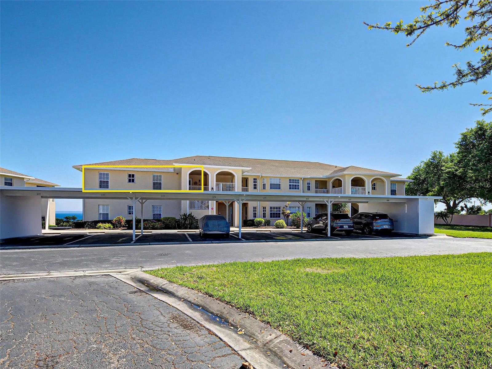 RARE OPPORTUNITY for the lifestyle you have dreamed about!  Not a thing to do but “ENJOY”!  Everything about it will exceed your expectations, except the price.  START LIVING YOUR BEST LIFE TODAY in the lushly landscaped gated community of Linkside in Sabal Trace, with all new roofs, carports, exterior painting and landscaping, in the heart of North Port, within minutes of world-class fishing, boating, golf courses, shopping, churches, medical facilities, and quick access to several stunning beaches!  You’ll love this spacious and charming move-in-ready 3-bedroom, 2-bath 2nd story end unit home, providing more natural light, enhanced privacy, and a serene atmosphere, boasting 1500 SF of comfortable living space with soaring ceilings and an open concept living area flooded with natural light, serene water view from your delightful tiled/screened balcony/lanai, perfect for watching those beautiful Florida sunsets. The kitchen is light and bright with lots of white cabinetry complimented by under cabinet lighting, plenty of counter space and even a window over the sink. The breakfast area is the perfect place to start your day with two windows that brighten the space.  Light, bright, airy formal living/dining room combination with sliders to the lanai. Sumptuous primary bedroom with walk-in closet also has access to the screened lanai. Master bath has dual sink vanity and step-in shower. The guest bedrooms and bath are split from the primary providing privacy for you and your guests. The guest bath is nicely appointed with a tub/shower combination. Diagonal tile in main living areas; carpet in the bedrooms and living room. Ceiling Fans in all the Bedrooms, Kitchen and Living Room.  ALL FURNISHINGS AND APPLIANCES CONVEY WITH THE CONDO!  Separate utility room with NEW full-size washer and dryer and plenty of extra storage space.  Designated parking under the NEW covered carport conveniently located right outside your front door and ample guest parking add ease to daily living.  There’s even a separate storage unit for your beach chairs & toys! Enjoy the 40’ heated pool, cabana, showers, gas grill and a spacious sun deck.  GIVE YOURSELF THE GIFT OF TIME …  No lawn to mow, repairs or trimming … it’s all taken care of for you!  Inviting 40’ heated community pool, cabana and gas grill! The gated entry ensures a sense of security and exclusivity, allowing you to enjoy peace of mind while you're away. Pet friendly community with sidewalk-lined streets and lush landscaping.  PUBLIC WATER & SEWER!  NOT IN A FLOOD ZONE! Quarterly association fees include structural building insurance with wind mitigation in place. Very strong Condo Association with funded reserve allocations. Put this one on your MUST SEE List!