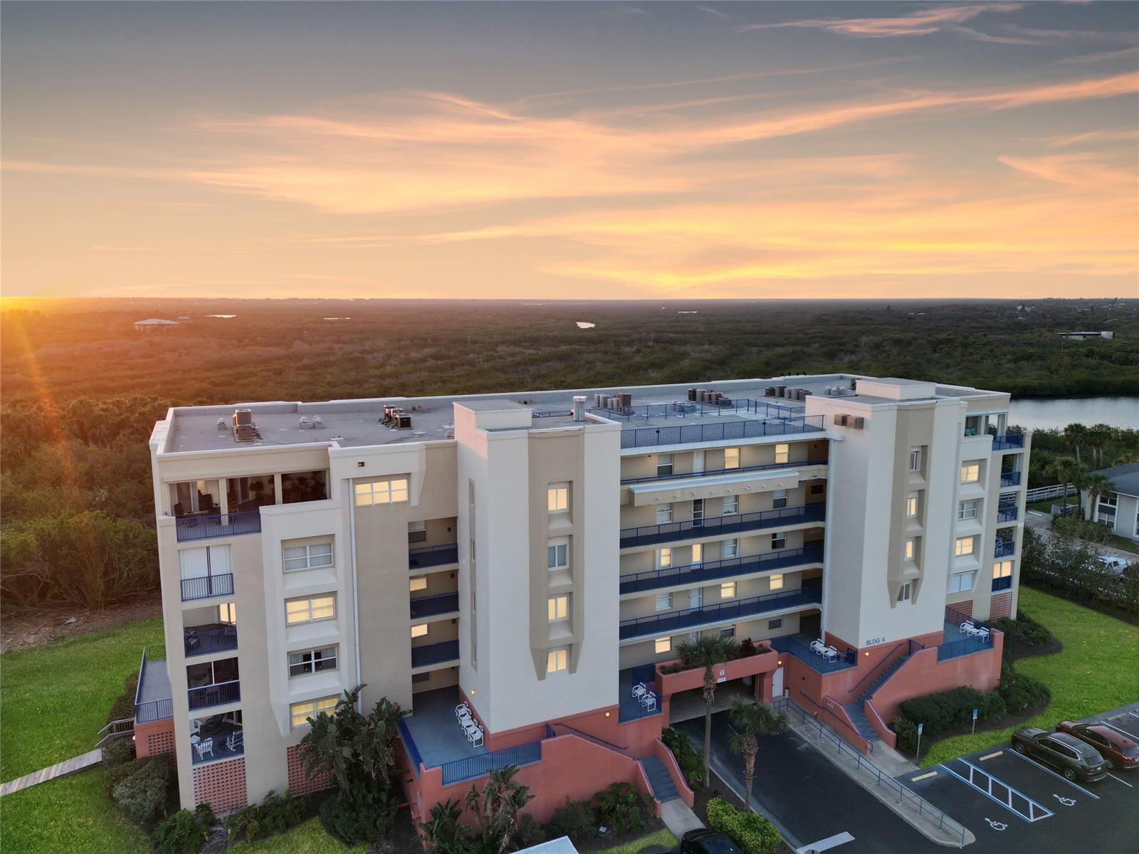 This tastefully decorated 3/2 5th floor unit condo with a stunning estuary view comes fully furnished for you to move right in or begin to rent as an investment property. Oceanwalk is just across the street from the no-drive beach where you can spend your time enjoying one of the most beautiful stretches of beach New Smyrna has to offer. Building 4 is located in a quiet section of Oceanwalk, yet close to the beach access walkway and Rec centers. Ocean Walk features gated access, two club houses, two pools, spas, fitness center, sauna and tennis courts. This amazing condo offers a jetted tub, walk-in closet , laundry room, storage closet for your beach toys and stainless steel kitchen appliances. New AC installed July 2022. Enjoy the gorgeous sunsets from the balcony. New Smyrna Beach has so much to offer: great restaurants, parks, beaches, outdoor activities, events, and nightlife. Close to Orlando, Daytona Speedway, and the Kennedy Space Center. The wide white sand beach is never crowded and attracts lots of shore birds and nesting sea turtles, and it is perfect for long walks, bike rides, surfing, watching rocket launches, fishing, or just relaxing. New Smyrna Beach is one of the top beaches in Florida, situated on a barrier Island between the Atlantic Ocean and the Indian River Lagoon. Check out this link for video tour https://shrtm.nu/rQGA . 3D tour link:https://shrtm.nu/3hoC  All information is intended to be accurate but is not guaranteed. ;LocationDescription: Condo ;Water: City