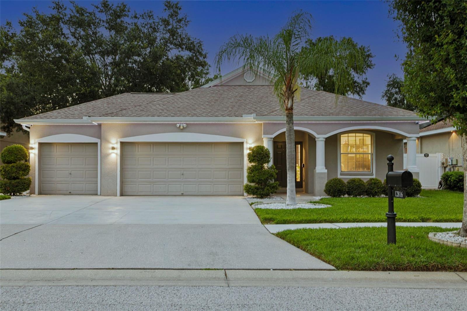 LIKE A MODEL UPGRADES GALORE! STUNNING CUSTOM POOL HOME! This POOL home loaded with luxury upgrades in the highly sought-after Summer Springs community! Enjoy NO CDD fees, low HOA fees, Situated on a private lot on a quiet street, exceptional one-story residence offers 2,117 sq ft, 4 bedrooms, 2 baths, a dedicated office an oversized 3-car garage, the perfect combination of elegance, comfort, & modern convenience. Step through the welcoming foyer into an open, airy floor plan with soaring ceilings, abundant natural light, and beautiful tile flooring throughout—no carpet anywhere. Spacious formal dining room is ideal for hosting family gatherings & dinner parties. The chef's kitchen was designed for both everyday living & entertaining, featuring 42-inch custom cabinetry with crown molding, quartz countertops, tile backsplash, upgraded stainless steel appliances, gas range with pot filler, custom vented range hood, deep stainless-steel sink, reverse osmosis drinking water faucet, built-in bottle rinser, soap dispenser, motion-sensor under-cabinet lighting, breakfast bar, pantry, spacious casual dining area. Retreat to the luxurious owner's suite featuring elegant crown molding, custom walk-in closet, spa-inspired ensuite bath with dual vanities, stone countertops, large custom tiled walk-in shower, relaxing garden soaking tub. 3 additional spacious bedrooms & beautiful bath provide plenty of room for family & guests, the dedicated office offers an ideal work-from-home space. Living room opens through sliding glass doors to your own private backyard oasis. Relax year-round in the custom automated resort-style spool (spa + pool), thoughtfully designed for both relaxation and entertaining. This incredible outdoor retreat features: Splash pad with dual bubblers, Elegant water fountain, Chiller mode for refreshing summer enjoyment, Heated spa mode with 6 therapeutic massage jets, Full Wi-Fi smartphone controls, Extended screened lanai, Beautiful landscaping, fenced backyard perfect for entertaining family & friends. Technology enthusiasts will appreciate the home's Smart Home infrastructure. A centralized 15U network rack with Cat 6A wiring delivers high-speed connectivity to every room, making it ideal for remote work, streaming, gaming & future smart home expansion. Cat 6 PoE wiring has already been installed at every exterior corner for security camera installation. Additional features include: Whole-house water softener system, Permanent Wi-Fi-controlled exterior holiday lighting, Pre-wired surround sound in the living room, Outdoor speaker wiring by the pool, Full wraparound metal gutters, Motion-sensor floodlights on every side of the home, storage shed. Oversized 3 car garage has been thoughtfully upgraded with: Dedicated 20-amp electrical outlets, Built-in workbench, Storage cabinets, Overhead storage racks, Portable generator hookup, Micro-Air EasyStart® A/C soft starter, allowing the HVAC system to operate more efficiently from a compatible portable generator. Major updates include: Custom Pool/Spa 2023, Roof 2019, HVAC 2020, Water Heater 2024, Refrigerator 2019, Washer & Dryer 2022, Gas Range 2022, Microwave 2022. This exceptional home truly offers the perfect blend of luxury, technology, comfort, and resort-style living. Conveniently located near Tampa Airport, downtown Tampa, major hospitals, schools, shopping, dining, golf courses, and entertainment. Don't miss this rare opportunity—schedule your private showing today!