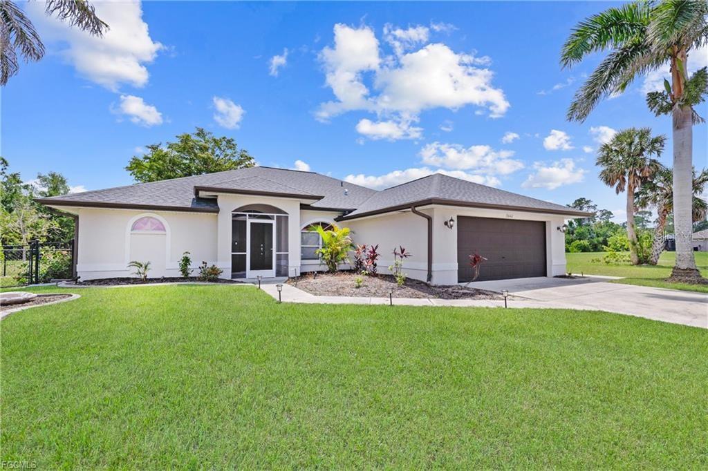 100% Financing available for qualified buyers! Owner will consider helping with closing costs, Pride of ownership shines bright in this ranch style fenced home. Is NOT in a Flood zone in Burnt Store Meadows! Three bedrooms and two full baths! Plenty of room for a new pool! All neutral beautiful tile throughout, granite countertops, white cabinets and stainless-steel appliances! The outdoor space features a screened-in lanai perfect for entertaining and a fenced yard for pets, kids or just that extra privacy. Quick access to 75 and 41, close to downtown Punta Gorda where all the fun happens, as well as Charlotte Harbor and Fisherman's Village. Master bath has dual sinks and a walk-in tile shower. Guest bath is equipped with tub/shower combo.