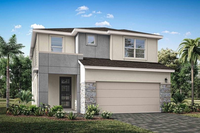 Pre-Construction. To be built. Still time to choose your cabinets, countertops and flooring! The Blue Spring is a thoughtfully designed two-story single-family home offering just under 2,100 square feet of modern living space. With 3 bedrooms, 2 full bathrooms, a main-floor powder room, and a versatile loft, this open-concept home is ideal for growing families or those who love to entertain.
The main floor is centered around a spacious and inviting layout where the kitchen, dining, and great room flow seamlessly together. The kitchen features two full walls of cabinetry, providing abundant storage, along with a pantry and a central island that includes a breakfast bar—perfect for casual dining or morning coffee. The open sightlines from the kitchen into the great room and dining area create an ideal environment for gatherings, entertaining, or relaxed evenings at home. Off the foyer, a convenient powder room adds function and privacy for guests.
Upstairs, you’ll find all three bedrooms, the laundry room, and a generous loft that serves as a flexible second living area. With the option to convert the loft into a fourth bedroom, this home easily adapts to meet your evolving needs. The laundry room is conveniently located on the second floor and includes a closet, ideal for storing linens or cleaning supplies.
The owner’s suite is a spacious retreat, offering plenty of room for a king-size bed, nightstands, and additional furniture. A large walk-in closet provides ample storage, while the private en suite bathroom features an elongated shower, extended dual-sink raised vanity, and a linen closet for added convenience. Bedrooms 2 and 3 are adjacent to the loft and share a full hallway bathroom, making them perfect for family or guests.
The Blue Spring combines comfort, style, and practicality, making it a standout choice in today’s market. Located in the vibrant master-planned community of Crosswind Ranch in Parrish, residents enjoy scenic surroundings and access to future amenities designed to enhance everyday living. These include a resort-style pool with splash pad, shaded cabanas, a tot lot, paw park, pickleball courts, and clubhouse with fitness center.
With its flexible layout, modern finishes, and unbeatable location, the Blue Spring offers the perfect combination of space, comfort, and community for homeowners seeking a relaxed Florida lifestyle.