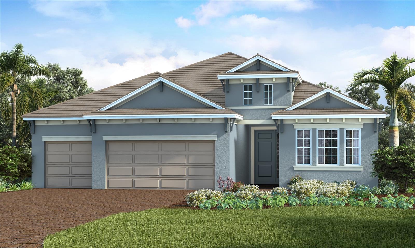 Under Construction. Enjoy breathtaking sunsets from this inviting home, where a spacious kitchen island overlooks the outdoor living area and sparkling pool. The Bay Breeze offers a desirable open-concept floor plan, featuring pocketing sliding glass doors in the great room that seamlessly blend indoor and outdoor spaces. A dedicated dining area sits just off the kitchen, ideal for both everyday living and entertaining.

A unique and highly functional design includes a convenient pass-through from the laundry room to the owner’s suite—providing direct access to the expansive walk-in closet, en suite bath, and bedroom. The den also features sliding glass doors that open to the large covered lanai, complete with a rough-in for a future outdoor kitchen.

Perfectly positioned near the end of a cul-de-sac, this home offers exceptional privacy with no rear neighbors, creating a peaceful and serene setting.