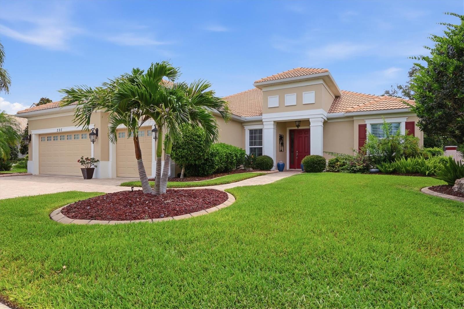 Welcome to Sawgrass of Venice, a well-established gated community known for its mature landscaping, exceptional amenities, low HOA fees, and no CDD fees. This beautifully maintained three-bedroom-plus-den pool home offers the perfect blend of privacy, comfort, and Florida lifestyle. Situated on a peaceful homesite, the residence features a bright, open split-bedroom floor plan with soaring ceilings and abundant natural light throughout. Designed for effortless indoor-outdoor living, the spacious great room opens through pocketing sliders to an expansive pool terrace and covered lanai with fabulous outdoor built-in cabinetry with dual beverage centers, creating the ideal setting for entertaining, relaxing, or enjoying outdoor dining year-round. Multiple seating areas surround the pool, providing plenty of space to gather with family and friends. The well-appointed kitchen combines style and functionality with granite countertops, a large center island, induction cooktop, built-in oven, stainless steel appliances, walk-in pantry, generous cabinetry, and a sunny breakfast nook adjacent to the den/office.
The primary suite serves as a private retreat, offering dual walk-in closets and a spacious bath featuring separate vanities, a Roman shower, and a garden tub. Two additional guest bedrooms provide comfortable accommodations for family and visitors. Additional highlights include a large laundry room, whole-house security system, full hurricane protection, a newer roof, and an oversized three-car garage with a four-foot extension, perfect for extra storage, hobbies, or a workshop. Residents of Sawgrass enjoy an active lifestyle with a clubhouse, resort-style pool, fitness center, tennis courts, and pickleball. Conveniently located just a short drive from historic downtown Venice, you'll enjoy easy access to charming boutiques, local restaurants, cultural attractions, golf courses, and the area's beautiful Gulf beaches while coming home to the privacy and security of this gated community.