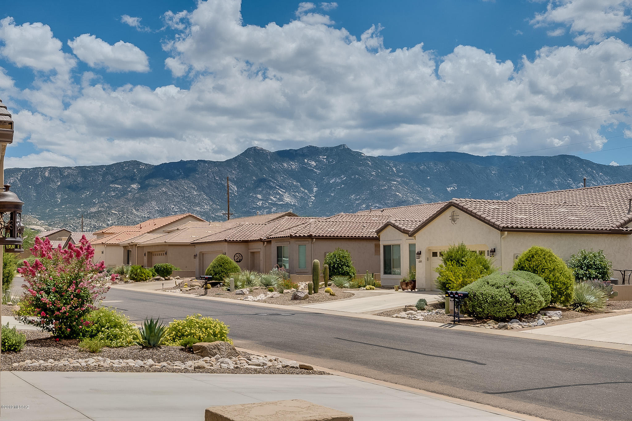 Absolutely beautiful, 2018 Fresco model with numerous high end finishes, oversized 3 car garage & mountain views! Gently occupied by its owners for 11 months, this home features gorgeous white Quartz kitchen counters, shaker style dark kitchen cabs w/ 42'' white upper cabs, under counter lighting, full backsplash, Blanco under mount sink, SS appls, 5 burner gas cook top, pendant lighting, walk-in pantry, light taupe wood look tile, upgraded carpet, new alarm system, extra canned lighting, 2018 Samsung white front loaders, remotely operated Luminette Privacy Sheers & Silhouettes in dining & great rooms, hardwood plantation shutters on all other windows. Baths feature Quartz counters & tile surrounds, full laundry cabs, 5 ¼'' baseboards throughout, soft water loop, gas BBQ stub & rain gutte