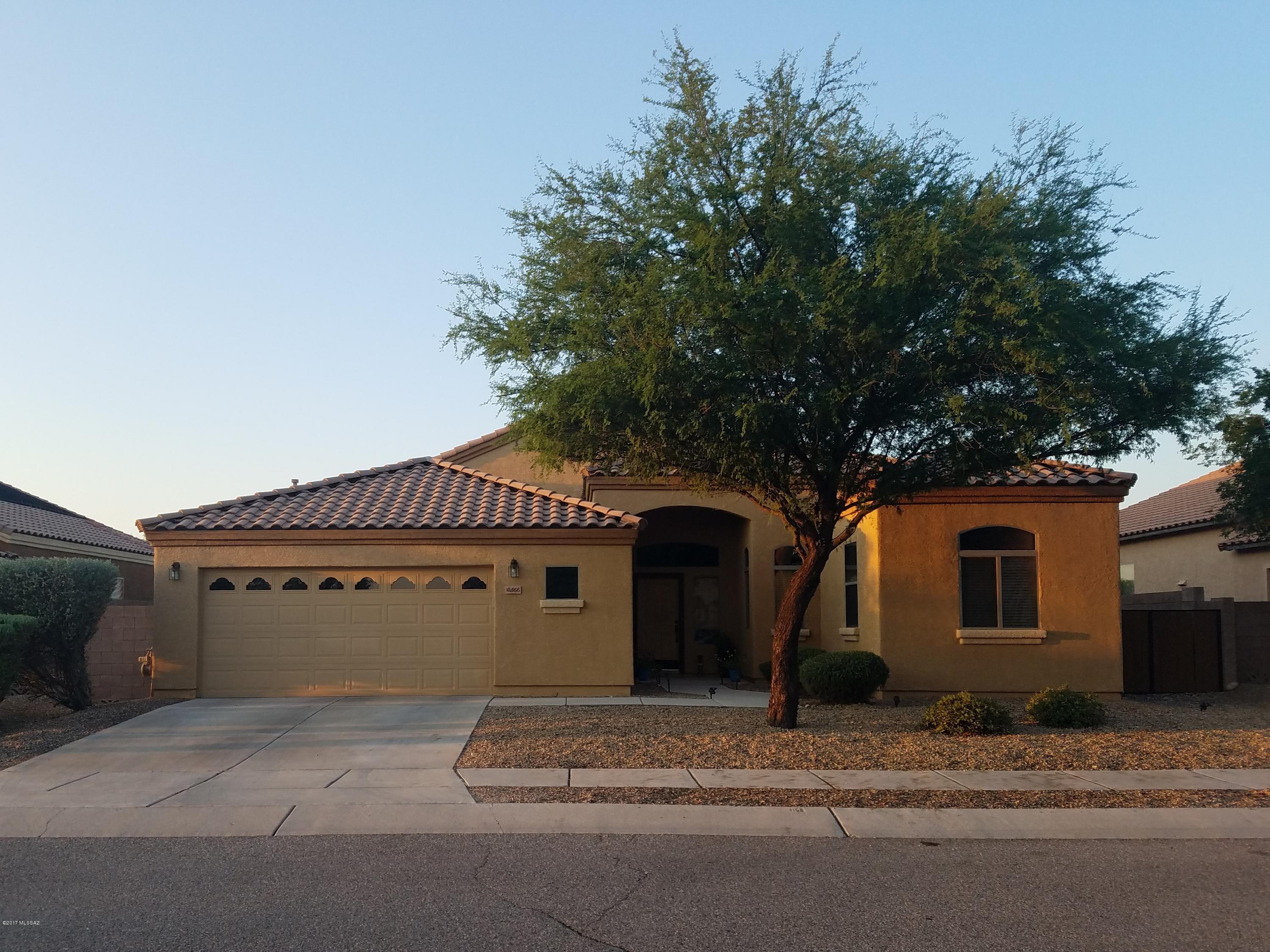 Gorgeous 3 Bed/2 Bath, Single Story home, 2 Car Garage with storage cabinets.  Great Room. Kitchen with Granite counter tops. Master has walk-in his and her closet along with shower, separate tub and dual sinks. Smartphone feature thermostat to control newly installed A/C coils. Spacious bedrooms with a split floor plan. Outdoor covered patio, recently plastered pool with cool decking. Sunset views. Low care landscaping. This well kept, immaculate home is a must see!!!!