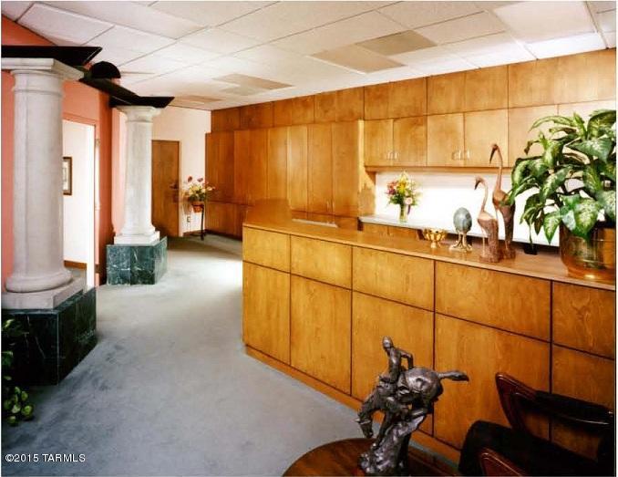 Beautiful Office Condo located front and center at 6700 N. Oracle Road, # 326.  Great access from Oracle Road with ample parking at the front door and a lush courtyard outside the back office suite.  Conference room, built-in cabinets and shelves with a sink in the break room, reception counter, waiting area and restroom. Very unique opportunity for professional or a small business.  This property is also for lease at $22 per sq. ft. Modified Gross.