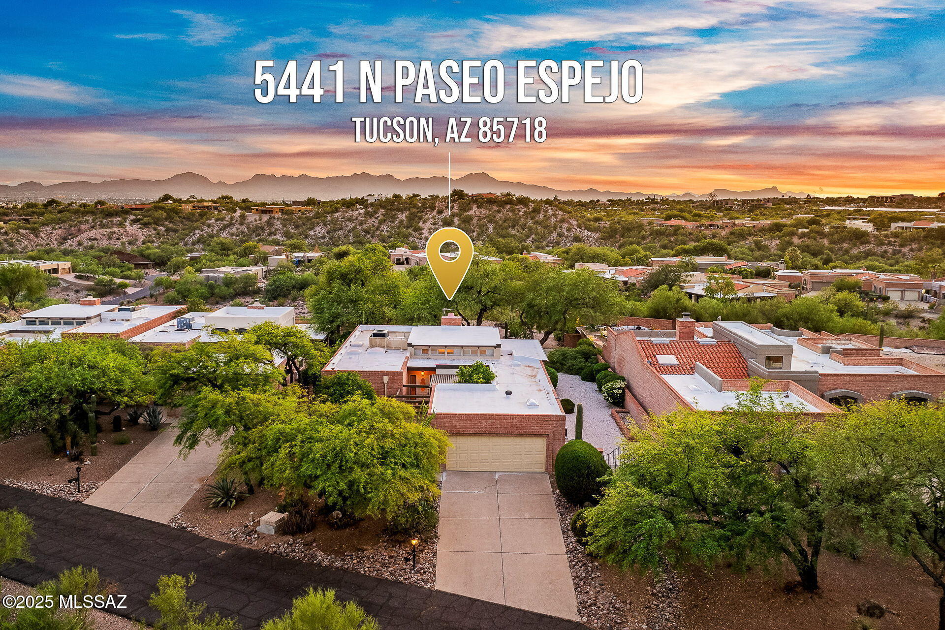 Nestled in the desirable gated community of Pontatoc Canyon Estates in the Catalina Foothills, this beautifully maintained 2 bed, 2 bath home with a versatile den offers stylish comfort and privacy. An inviting courtyard entry is perfect for morning coffee at sunrise. The recently remodeled kitchen and baths boast elegant countertops and modern LED lighting. Energy-efficient double-pane and celestory windows bring in natural light while keeping the home cool. Set on a peaceful, desert-landscaped lot with no rear neighbors, enjoy quiet mornings and scenic views beneath your wrap-a-round patio. The open layout, high ceilings, and quality finishes create a warm, inviting space—perfect for year-round living or a Tucson retreat in a prime foothills location. Heat pump replaced in 2022.