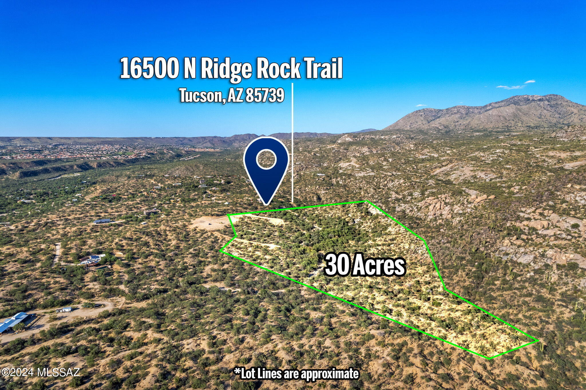 Nestled amidst the breathtaking backdrop of the majestic Santa Catalina Mountains, this sprawling 30-acre property offers unparalleled beauty and endless possibilities. A custom home has already been designed and permitted. All excavation and site prep has been completed.  Nearly one acre of flat pad completed & ready for a new custom home, serene desert getaway, or eco-friendly sanctuary.  Minutes from Miraval Resort & Spa and Catalina State Park.  This is the slice of desert paradise you have been waiting for!