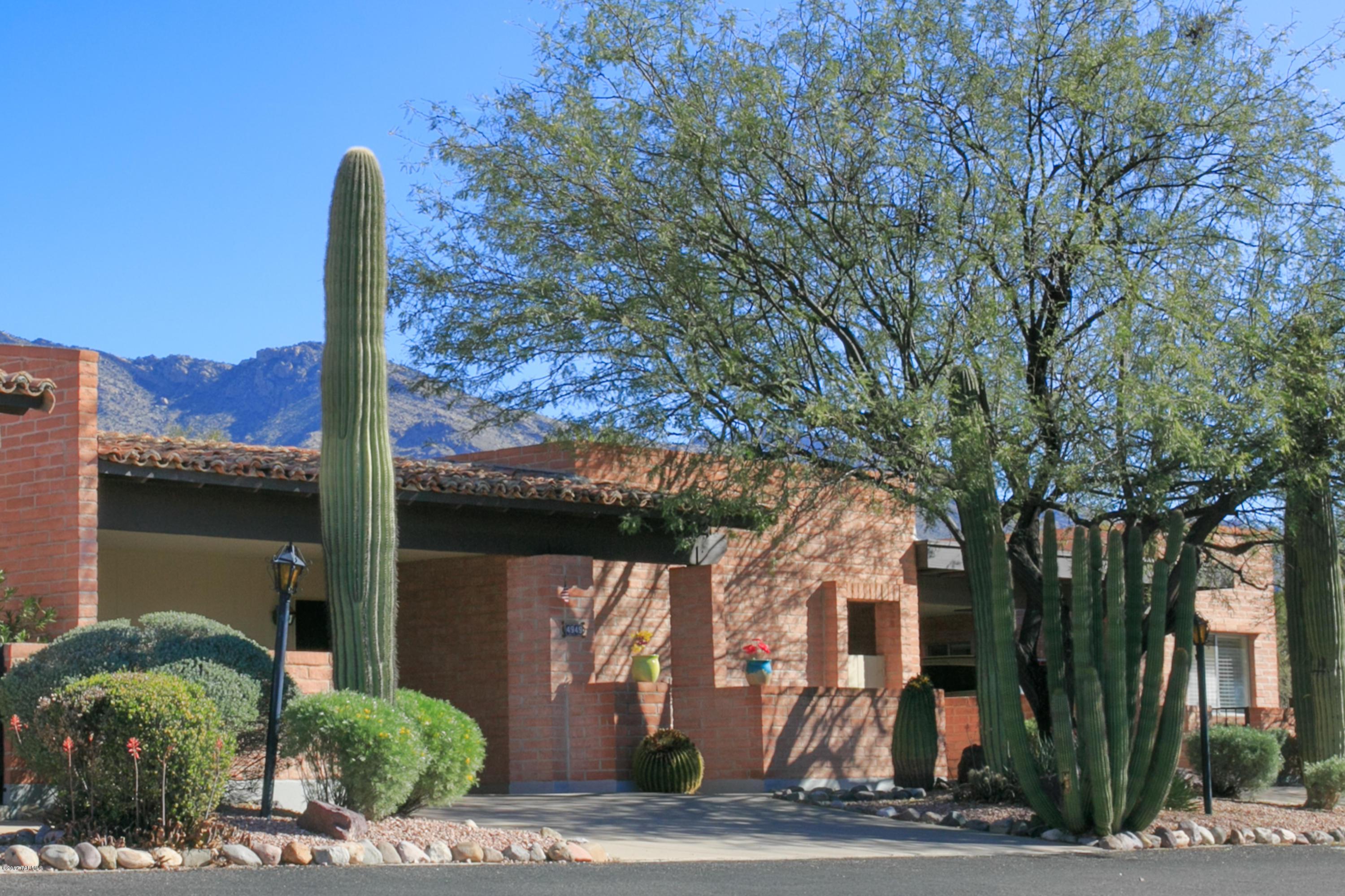 Wonderful Opportunity in Tierra Serena Townhouses! Located in the Foothills area at  Sunrise and Swan. You will find mountain views and shopping galore. There are  many restaurants nearby.  This townhouse has a wrap around patio to enjoy Tucson's great weather, as well as a storage closet. Priced to sell, this home is being sold ''AS IS!''!  Make it your own. Brand New Carpet and Paint! Enjoy the Community pool and tennis courts!