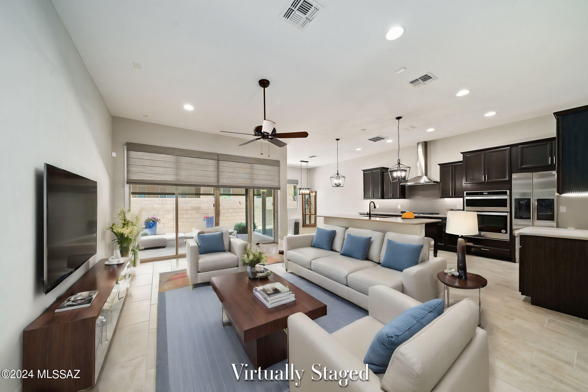 GORGEOUS MATTAMY BUILT HIGHLAND MODEL W/ COURTYARD & CASITA IN THE POPULAR GATED RIDGEVIEW AT VISTOSO TRAILS! THIS VERSATILE PLAN HAS A LARGE OWNER'S SUITE & DEN IN MAIN HOUSE PLUS A DETACHED 1 BR/ 1 BA CASITA COMPLETE W/ BRAND NEW FRIDGE, MICROWAVE & PLANTATION SHUTTERS. IT'S A PERFECT SPACE FOR SEPARATE WORKSPACE OR PRIVATE GUEST QUARTERS. HM BOASTS A VERY OPEN GREAT RM W/ HIGH CEILINGS, DELUXE KITCHEN W/ QUARTZ COUNTERS & UPGRADED CABINETS, BEAUTIFUL TILE FLOORS, ELECTRONIC WINDOW SHADES & SUNSCREENS, GUTTERS & AN EASY-CARE COMPLETELY PAVED REAR PATIO. OWNER'S SUITE HAS A HUGE WALK-IN CLOSET, DOUBLE VANITIES & PLANTATION SHUTTERS. CATALINA VIEWS FROM CASITA & IT'S JUST STEPS AWAY FROM COMM POOL & SPA. HOA FEE COVERS POOL, SPA, FIREPIT, FRONT YARD & ROOF MAINTENANCE & EXTERIOR PAINTING!