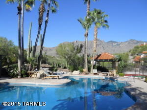 Bright & sunny wonderfully furnished unit w/city and mt. views from the lovely patio. Kitchen features ceramic tile counters & all new appliances. Living room with wood burning fireplace, hide a bed couch for guests and access to the outdoor sunny patio. Master bedroom with queen bed, walk- in closet and master bath features tile counter tops. Guest bedroom w/queen bed & desk. Community pool, spa, tennis courts & fitness room. Upper level with 12 steps to the front door. This unit is located upstairs and is in a convenient located near shopping at The La Encanta Mall, groceries, banking, restaurants & hiking nearby. Rates vary depending on season and lease length.