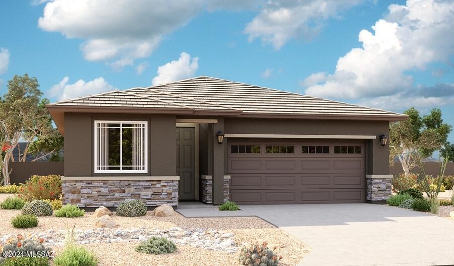 Highlights of the ranch-style Juniper plan include an impressive kitchen with a roomy pantry and spacious island, an open great room and a relaxing covered patio. In addition to two generous bedrooms with a shared bathroom, an elegant owner's suite boasting a spacious walk-in closet and a private bath with optional double sinks is included. A central laundry, convenient mudroom and 2-car garage complete the plan.