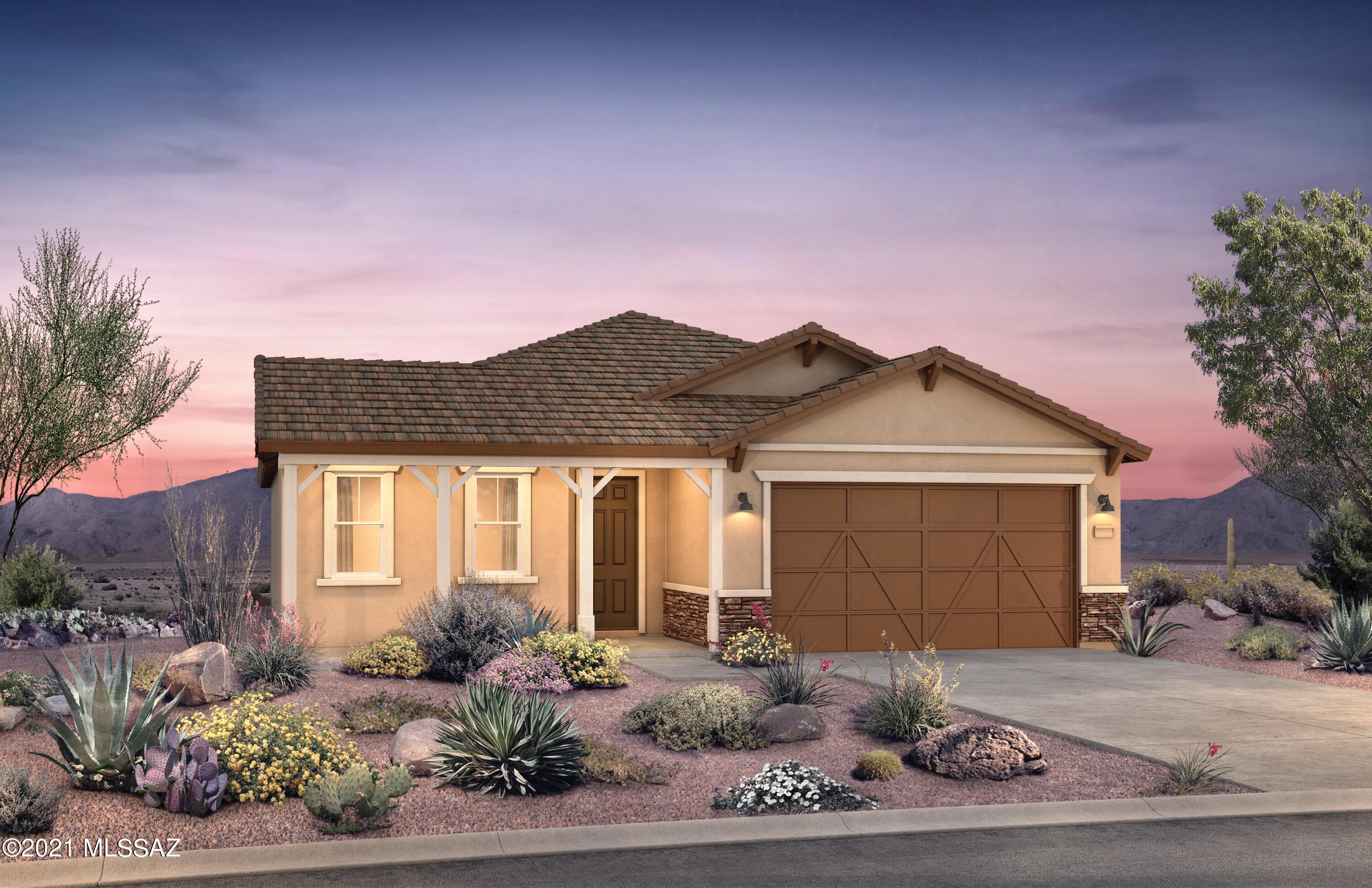 This beautiful Barletta home design features a framed low threshold walk-in shower in owner's suite, French doors at the den, interior upgraded 8ft doors, complete with landscaping in the front yard. A Chef kitchen layout, upgraded granite kitchen counter tops, upgraded flooring throughout home, a 4ft extended garage, extension at the rear of home making for a larger owner's suite, deeper patio & owners bath complete with window seat. The backyard faces open space with gorgeous vistas.