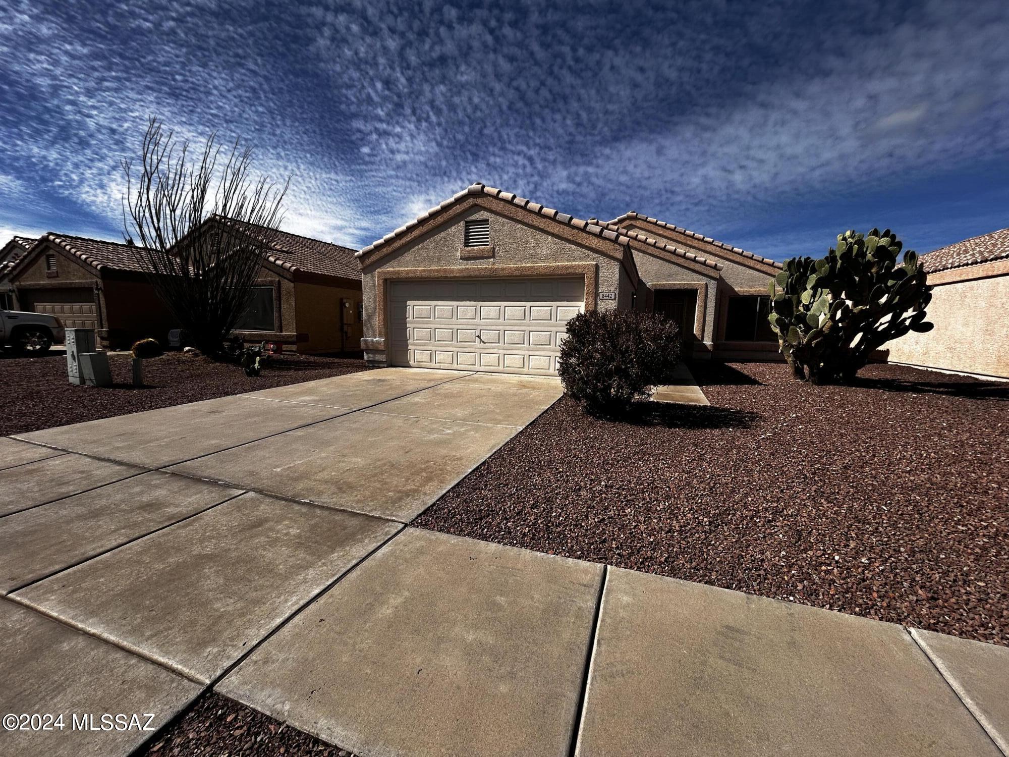 Freshly Painted & New Granite Countertops-Kitchen & Baths! Fabulous Fully Tiled 3 Bed/2 Bath, 2-Car Garage Home In Rita Ranch On Cul De Sac, Backs Up To Natural Buffer & Very Close To Purple Heart Park. Bright Open Great Room Floor Plan. Ceiling Fans In Living Rm & All Bedrooms. DW, Electric Stove, Built-In Microwave & Fridge, Pantry, Laundry Closet W/ Shelving. Vaulted Ceilings In Living Rm & Kitchen w/Pot Shelves. Lg & Private Backyard Backs Up To Natural Buffer W/ Only Single Story Homes Around It. Great Backyard For Entertaining w/Covered Porch & Large Gazebo W/ Filtered Light Metal Shade Roof. Close To Shopping W/ Quick Access To I-10 & Major Employers. Vail School District! Hvac Filters Provided. Low Maintenance Front/Back Yards. 2 Pets O.K. & must use PetScreening.com. Nonsmoking.