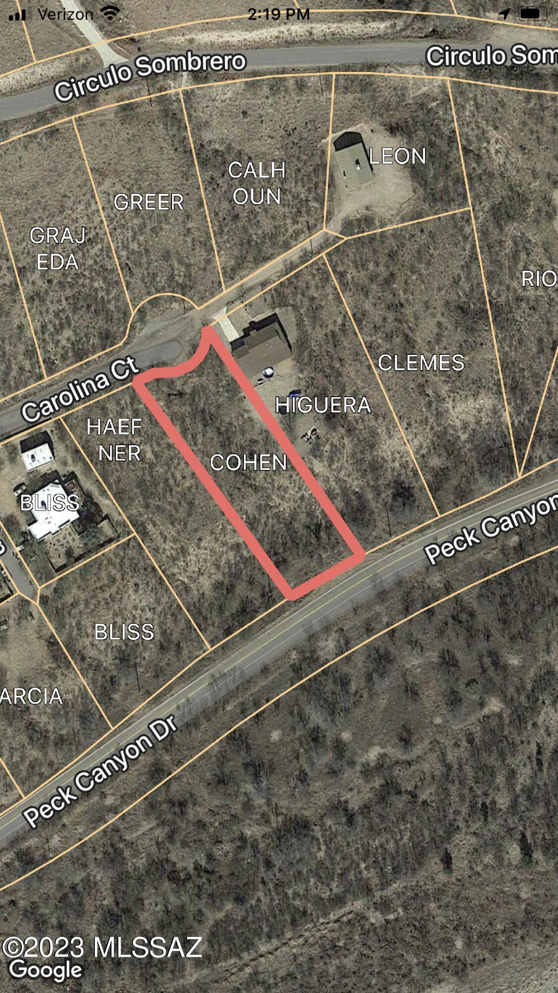 Nice residential lot located on Carolina Ct. which is at the West end of Peck Canyon.  All paved access.  Electric and water at the street.  Mountain views.