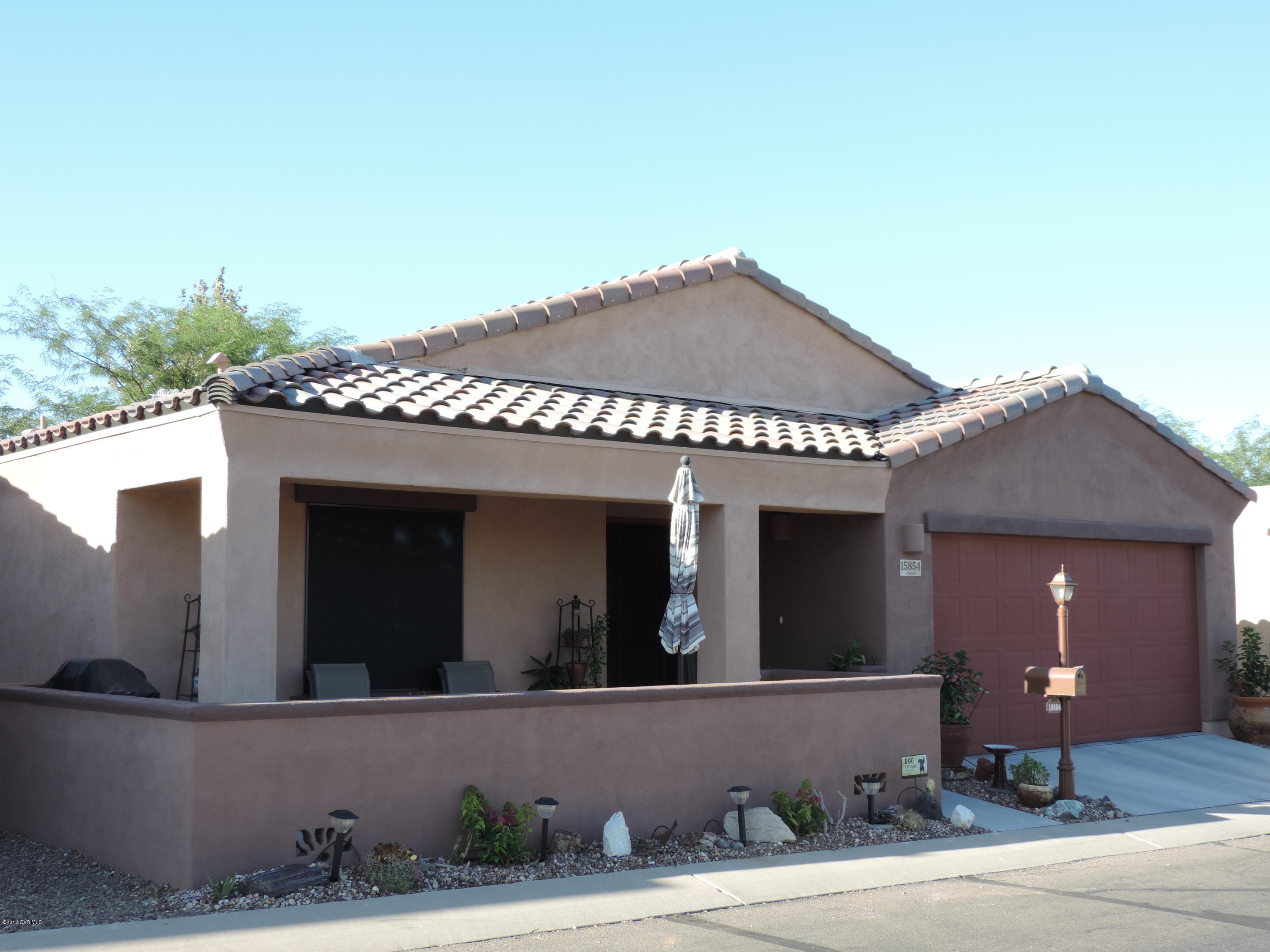 Built in 2015, this like new DR Horton home is loaded with upgrades and energy efficient features. Easy to maintain with small backyard, this Valencia model has an enclosed front courtyard. In the kitchen you'll find granite countertops, Frigidaire Stainless appliances including gas range; maple cabinets; reverse osmosis water filter and ceramic tile floors. The Great Room, den, halls and master bedroom all have wood laminate floors. You'll stay cool all summer with ceiling fans throughout! Recessed lighting, cordless wood blinds, Corian countertops in baths both with showers only. This is a move-in ready house for those looking for a truly active lifestyle in a premier community. Dog parks, tennis, pool, spa, rec center, library, classes, activities, are all part of Rancho Resort  living. 10 year structural warranty on house; post tension slab; concrete tile roof; insulated garage door; drip system front yard; built-in interior pest control system with HomeTeam; 14 seer Carrier AC with electric heat pump; dual pane "low E" vinyl windows; R-30 Ceiling insulation; R-19 Exterior Wall systems with R-13 Batt Insulation; 50 gallon gas water heater.
