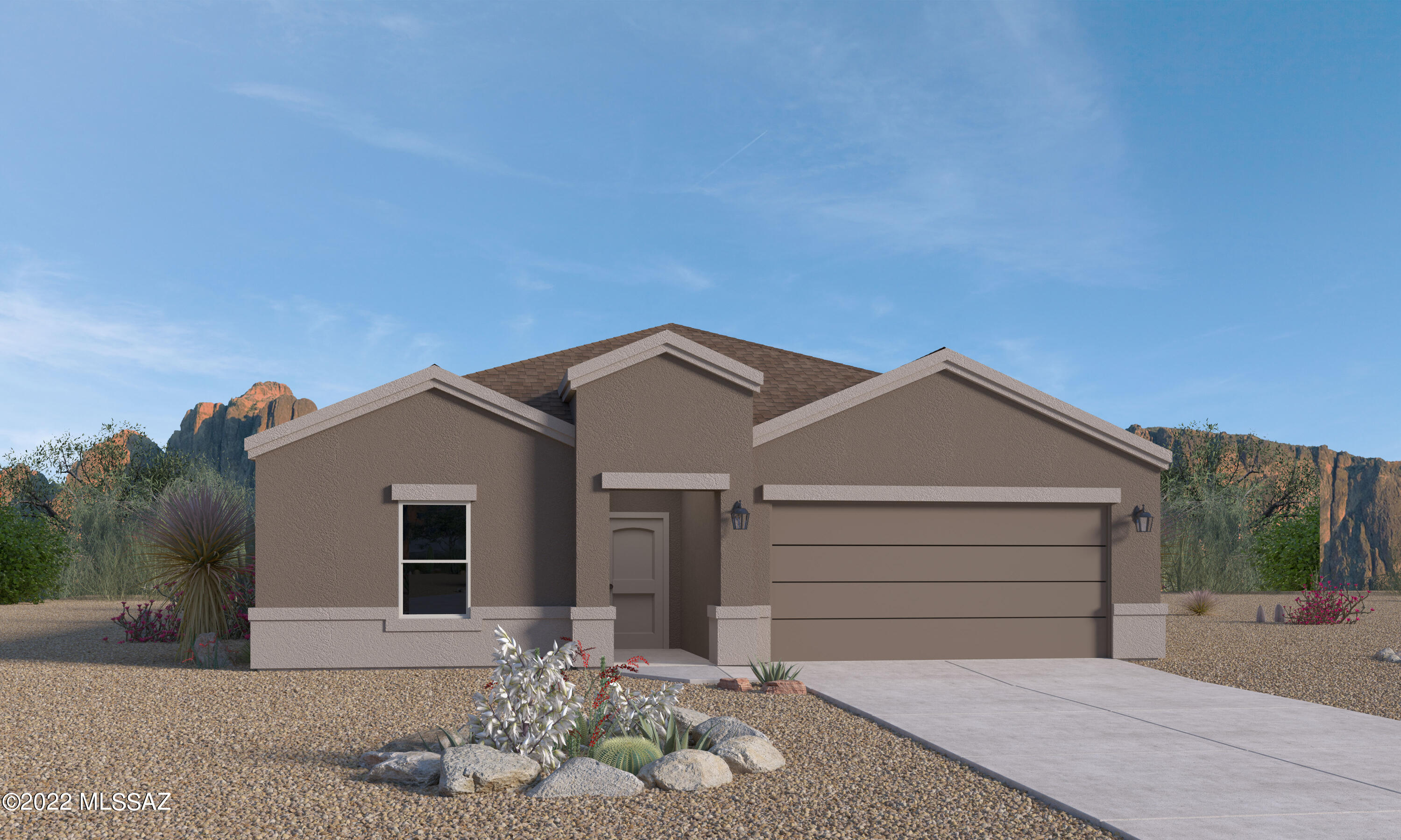 The Kingston model located in the Avra Valley Acres Community offers a 2,051sqft floorplan with 4 bedrooms, 2 bathrooms and a 2 car garage. 
Ceramic Wood Plank tile is standard in entry, kitchen, pantry, dining room, laundry room and all bathrooms. 
Executive height vanities with Blanco Matrix Quartz countertops in bathrooms. 
Luna Pearl Granite in kitchen and beautiful 36'' Shaker style cabinets with 2'' crown molding. Stainless steel electric range, dishwasher and microwave.
Along with many D.R. Horton Smart Home features!

* Photographs are of a model Kingston home and are for illustration purposes only. Photographs may show sales offices in model homes where garage location would be. Interior packages, exterior elevation, color and structural options may vary.*