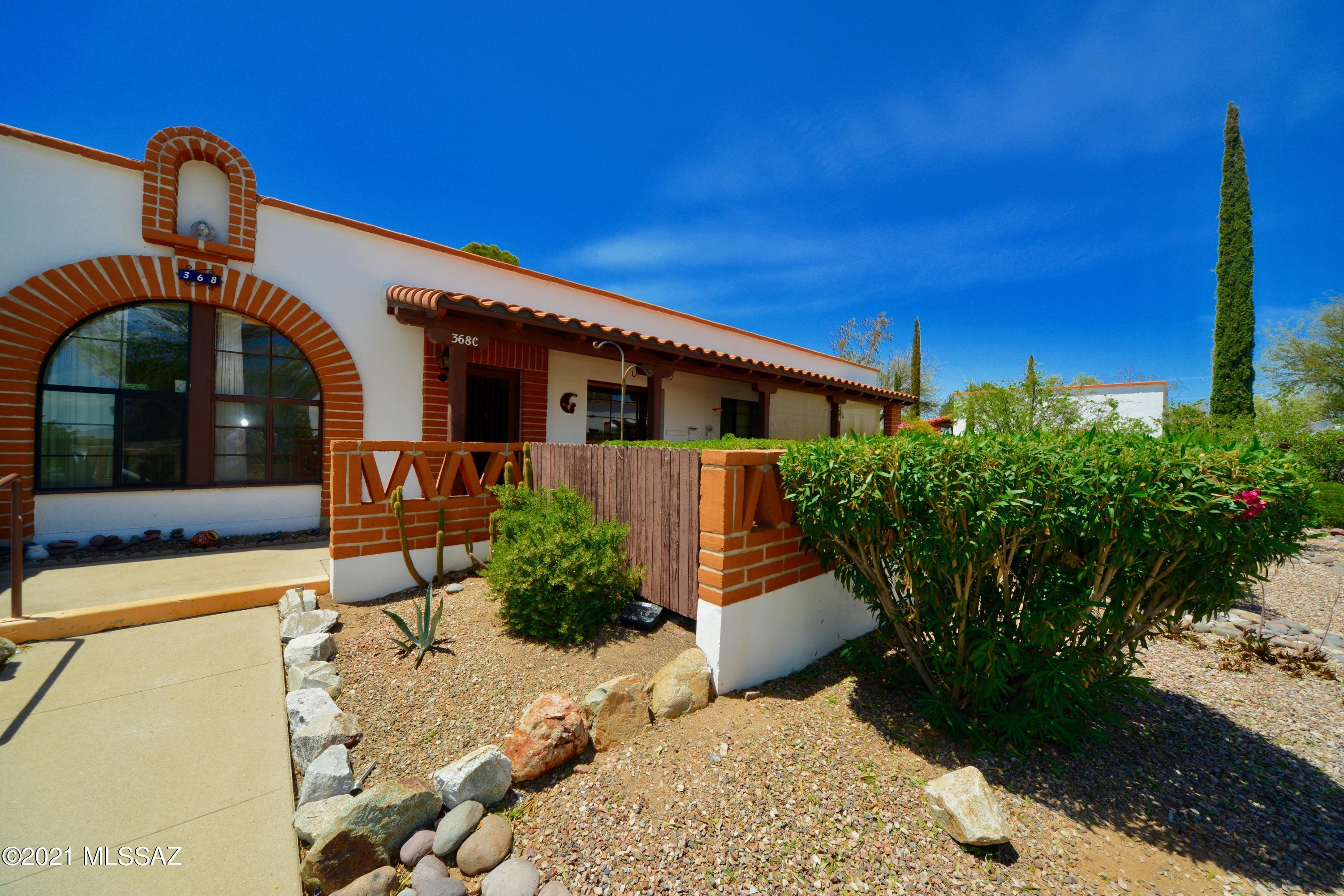 This is a wonderful 1 bedroom villa, all tile, furnished per inventory, updated, with walk in shower,
Bedroom closets with built in shelves. This unit has something many don't have, a wonderful patio with a mountain view, and a wonderful green park right in front of you, The owner says she willing walked about 1 block to the laundry, for this home has the view, and trees for birds
The HOA takes care of the bldg, roof, grounds, the roads, the HVAC equip, Hot Water tank water, sewer and garbage.  Makes living here so easy