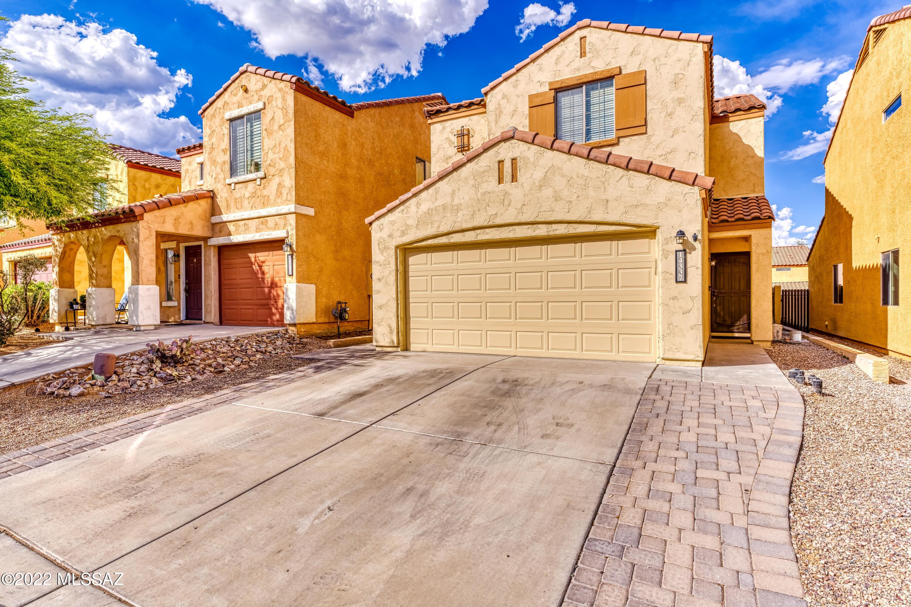 This three bedroom, plus loft, two and a half bath in the heart of Rancho Sahuarita is an absolute must see.  Recently remodeled with Luxury Vinyl Planks throughout downstairs, bathrooms and laundry room.  New Marble Vanities, toilets and fixtures in all baths.  Extended cabinets, Granite countertops, full wall backsplash and stainless steel appliances in kitchen.  Refinished cabinets throughout entire home.  Downstairs closet converted into large pantry with barn door. AC replaced in 2020, Garage Door Opener 2021, Exterior Paint 2022.  Backyard finished with Raised Flower Beds, Paver Patio, Turf and Putting Green. Agent is Related to Seller.