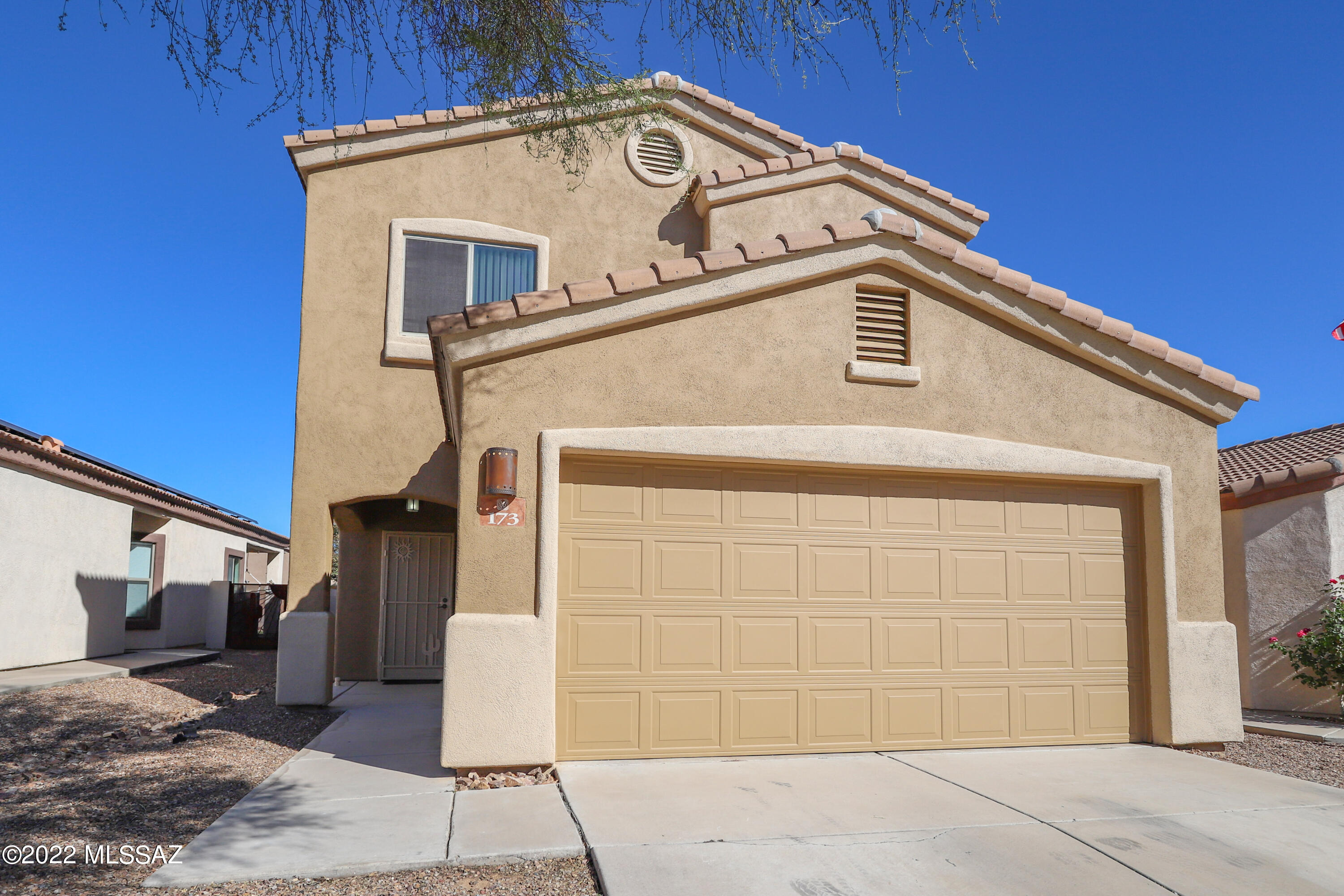 Move in ready! New AC in 2021, Roof repaired and replaced all damaged  underlayment and all damaged tiles replaced. replaced 2022, Exterior and interior painted 2022, new water heater 2022. New flooring in all of downstairs just completed. All this home needs is you. A 4 bedroom 2 1/2  bathrooms with a downstairs den or workout room and powder room. Primary bedroom has a lovely spacious added bonus space for reading, relaxing or working on a hobby. Spacious back yard with a storage shed. All big ticket items have been replaced and this home is waiting for you for your personal touch.