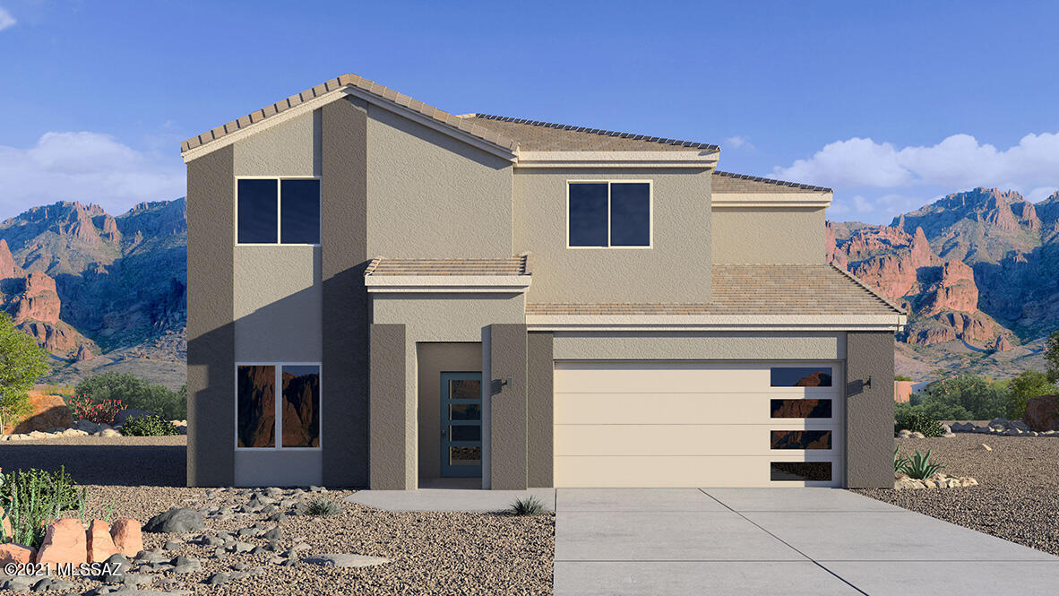 Come check out one of our newest communities in the Tucson area! This home features a wide open Great Room with extra large kitchen and pantry. All bedrooms are upstairs with a den conveniently located on the lower level. This home features Quartz countertops, a separate wall oven & cooktop, upgraded stair railing, lots of ''wood look'' floor tile and much more.