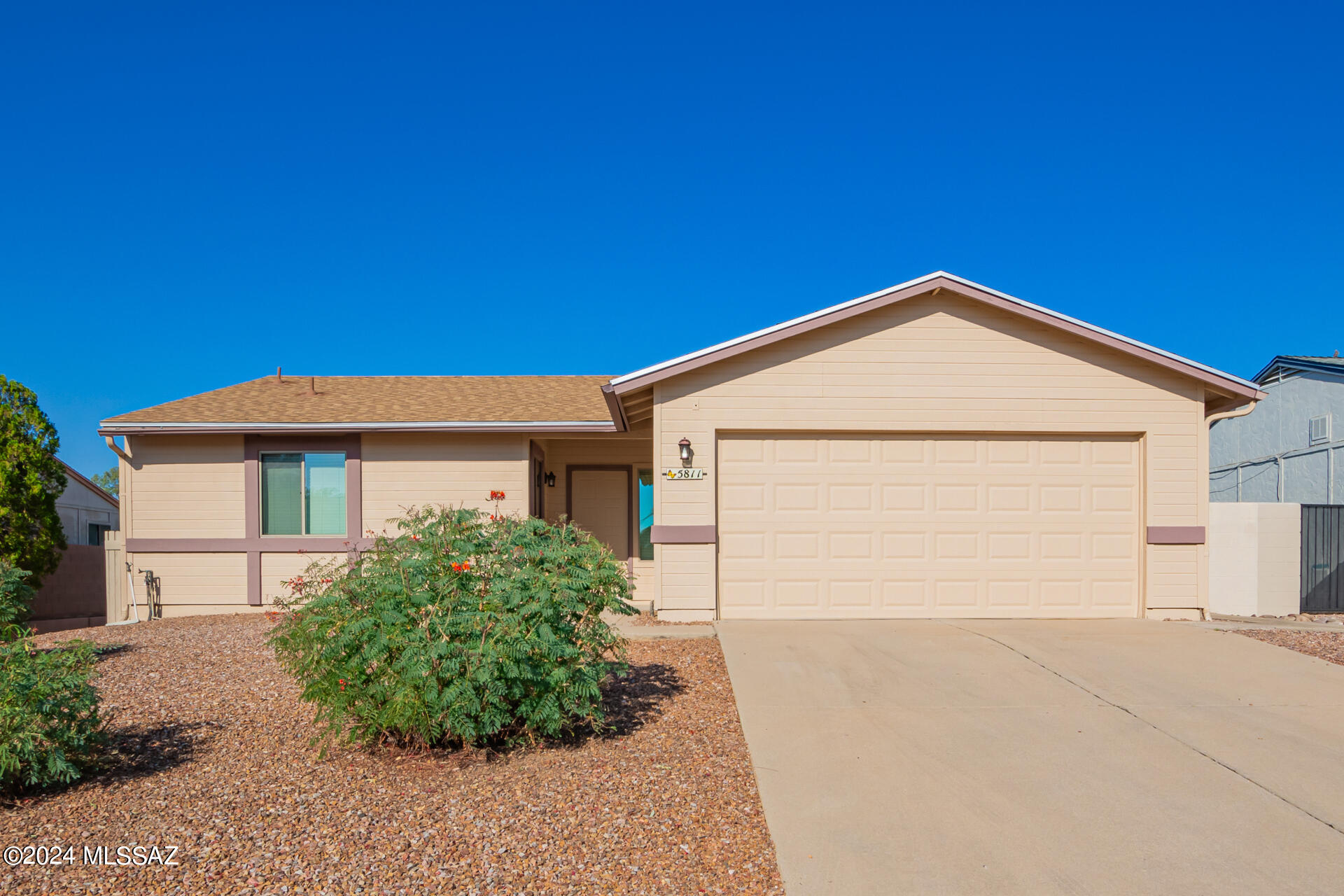 Seller is Owner Agent. Charming 2-bedroom, 2-bath home with modern updates and convenient features. Enjoy a brand-new roof with a 5-year warranty.  The spacious 2-car garage includes brand new washer/dryer with utility sink and extra storage. Inside, find a large living space, spacious kitchen w/ granite countertops and hall pantry, dining area, & hall linen closet. Relax on the covered back patio w/ fenced backyard, perfect for outdoor enjoyment. Complete with Tuff Shed (electric wired). This home combines comfort and practicality in a desirable location!