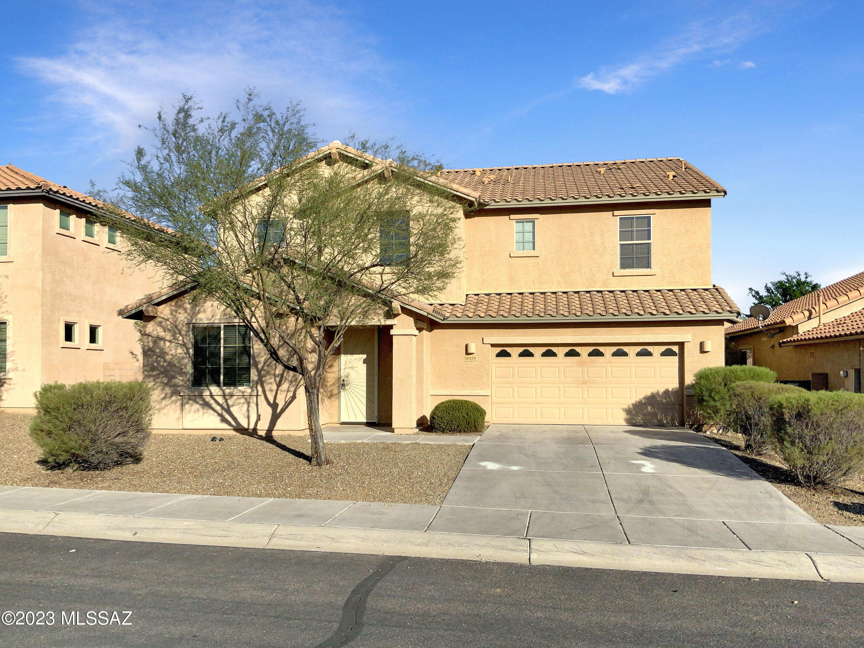 Welcome to the beautiful and well-maintained home in the heart of Marana! Featuring 2,767 sq.ft., 4 bedrooms PLUS open DEN/OFFICE AND LOFT, 3 full baths, soaring ceilings, large rear yard & a tandem 3-car garage, this home is sure to capture your attention! Downstairs you'll find a guest bedroom w/full bath, bright/open Great Room and lovely Kitchen w/granite c/tops, stainless appliances and breakfast bar.  Upstairs boasts of 2 secondary bedrooms, full guest bath, laundry room including washer/dryer and a spacious Primary bedroom w/en suite featuring separate shower, soaking tub, dual vanity & huge walk-in closet!  Venture out back to a relaxing covered patio & private rear yard.  Move-in ready!  Just minutes from shopping, dining, medical, recreation & I-10, the location is unbeatable!