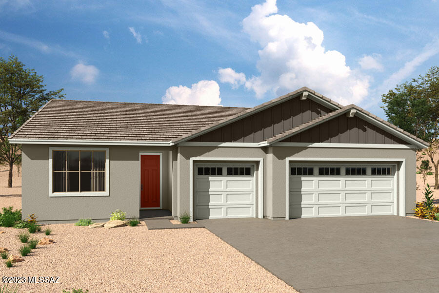 Popular Agave plan with Western Farmhouse elevation features Owner's suite and 2 additional bedrooms and Flex room. Enter this home through a long foyer which leads into open Greatroom, kitchen, dining area. Kitchen has expansive center island which easily becomes the central hub. Upgrades include: Owner's bath oasis, 8' interior doors, 12' centered sliding glass patio door, 2nd sink at Bath2, base laundry cabinet, BBQ stub-out, 2-tone paint and more! Please see photos for interior design selection
Agent Only Remarks:
