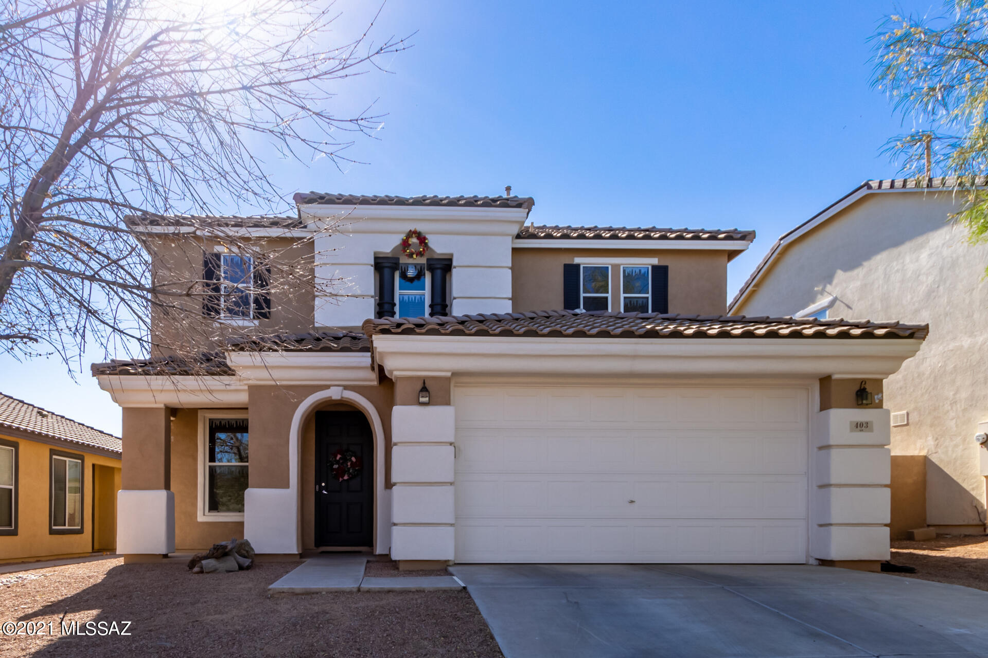 Beautiful 4 bed, 2.5 bath residence now for sale! Great curb appeal, low maintenance landscape, and 2 car garage! Inside you will find spacious dining & living areas w/carpet in all the right places and designer palette throughout. The kitchen is equipped w/ample cabinet & counter space, a pantry, and all the SS appliances you'll need for home cooking. Cozy loft perfect for entertaining! The primary bedroom features a walk-in closet and ensuite w/dual sinks. The backyard includes a covered patio, paver seating area that is perfect for entertaining! Owned Solar Panels make the summers easy breezy! This home also has brand new A/C, new water heater & garbage disposal and newer dishwasher!   What are you waiting for? Hurry and schedule a showing today!