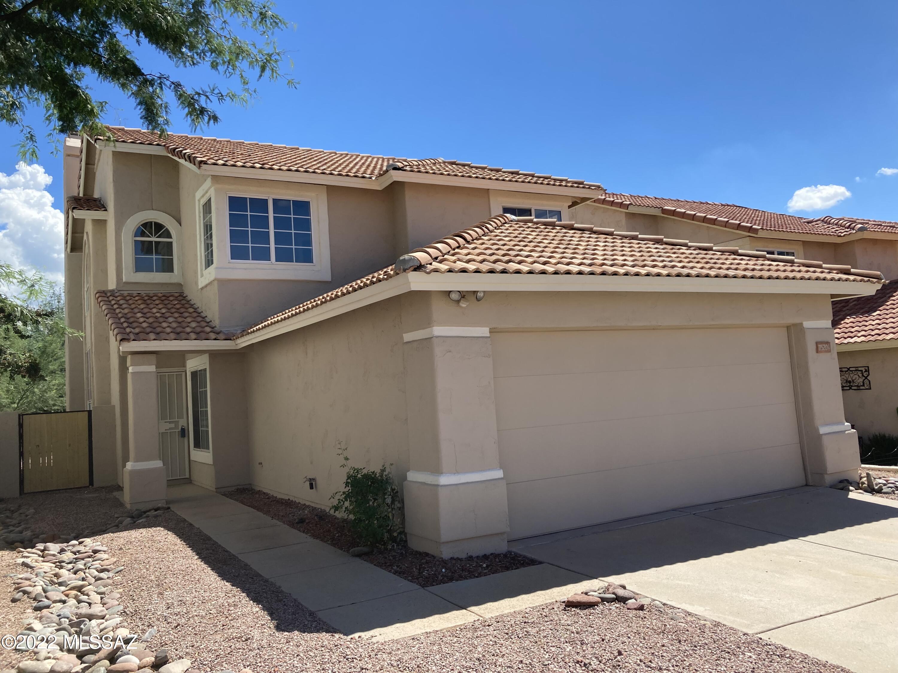 Just in time for Summer... Stunning 3 Bedroom & 3 Bathroom WITH POOL + Den/Flex space HOME in highly sought after Copper Creek neighborhood, in Oro Valley. Your oasis backyard has an inviting sparkling pool & backs to open desert with views of the Catalina Mountains.  Primary suite has a private deck, overlooking your yard & mountain views.  Prepare meals in your large open kitchen with Granite countertops, bright cabinets & stainless-steel appliances including range, microwave and dishwasher. Cozy up with a good book in your reading nook or relax in front of your wood burning fireplace. Just minutes away from popular schools, parks, medical, restaurants, golf & recreation.